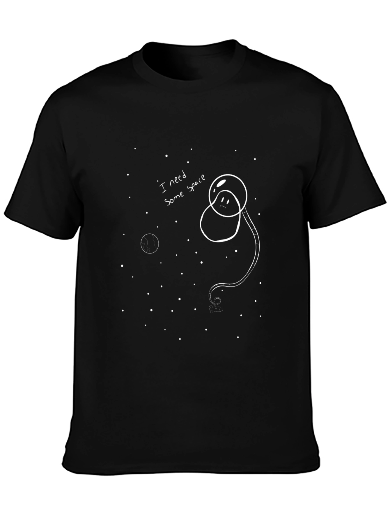 I Need Space Black T-Shirt - Unique Graphic Tee