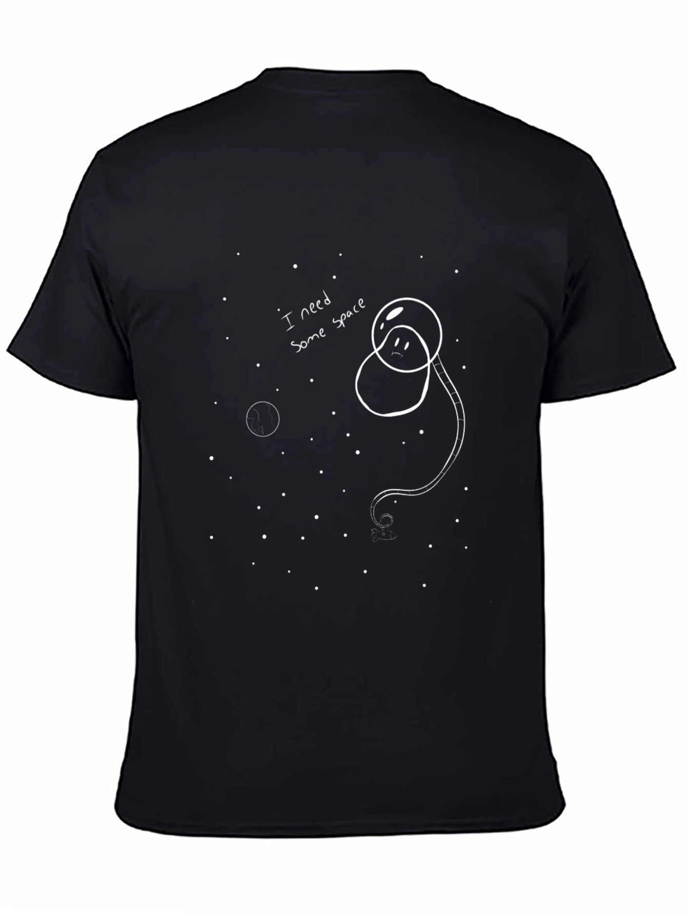 I Need Space Black T-Shirt - Unique Graphic Tee