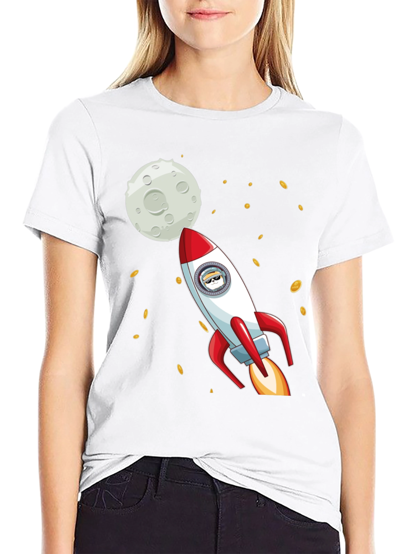 Dogecoin Rocket to the Moon T-Shirt