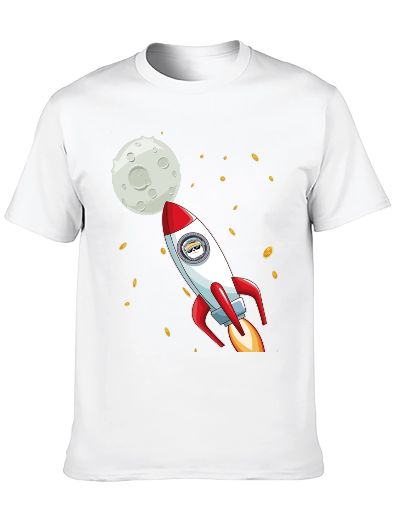Dogecoin Rocket to the Moon T-Shirt