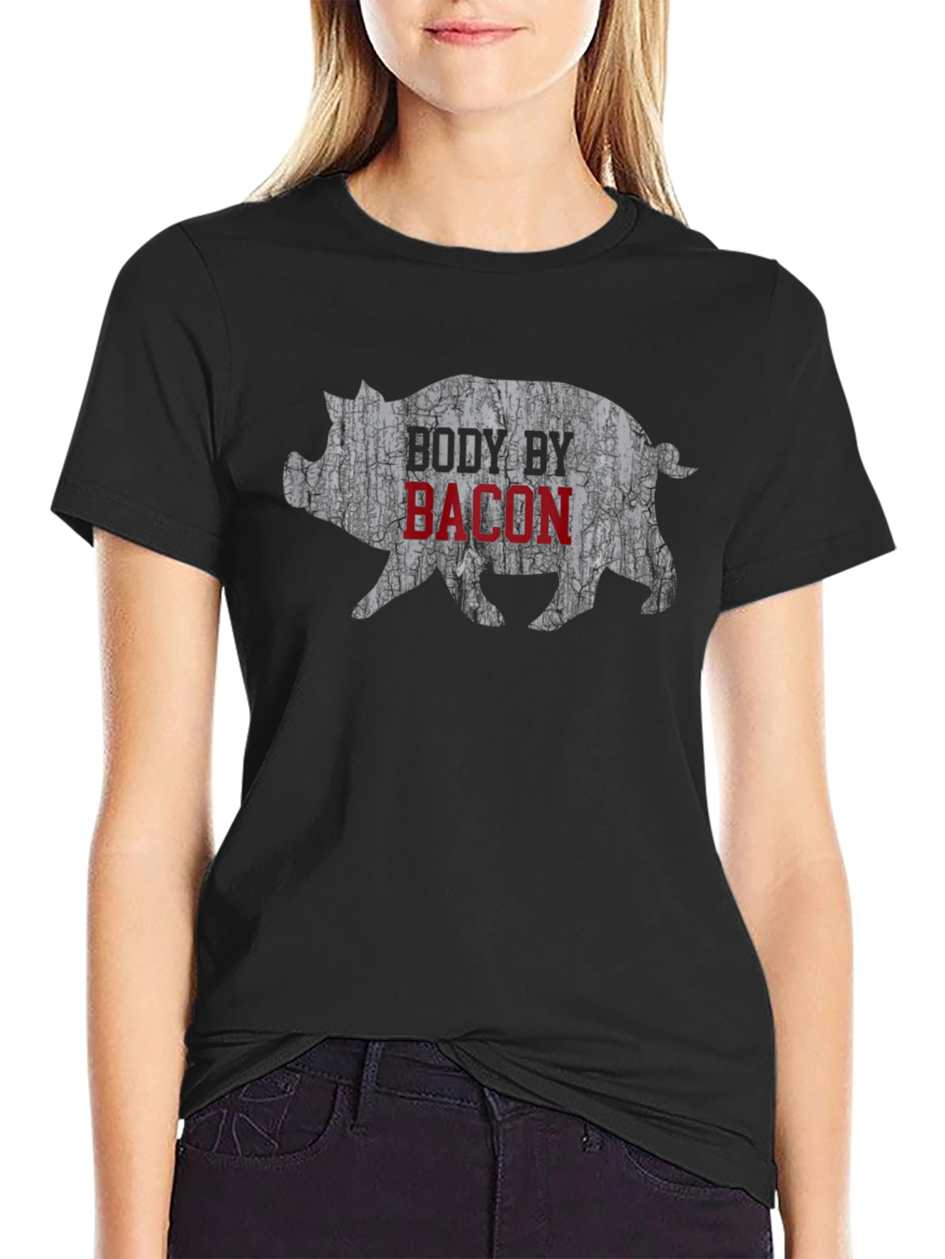 Body by Bacon Graphic Tee - Black Cotton T-Shirt