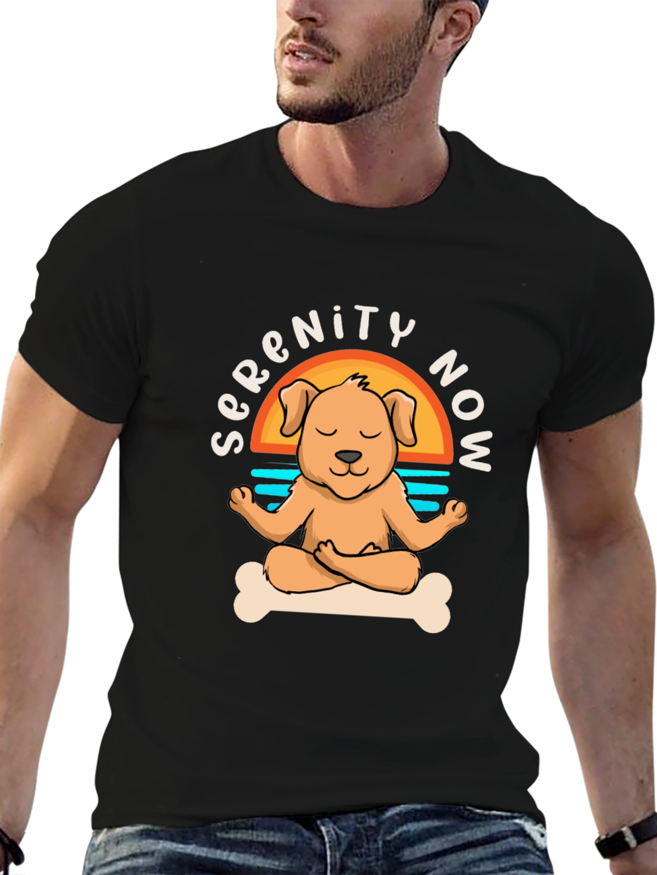 Serenity Now Dog Yoga Meditation T-Shirt