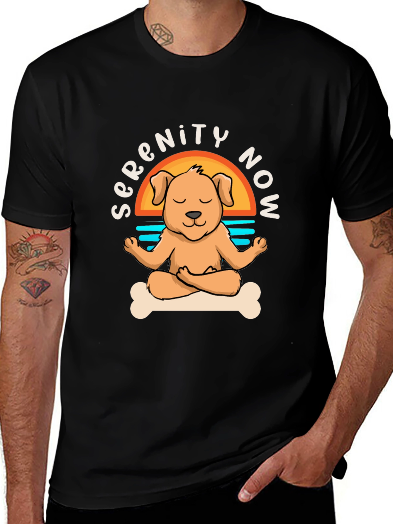 Serenity Now Dog Yoga Meditation T-Shirt
