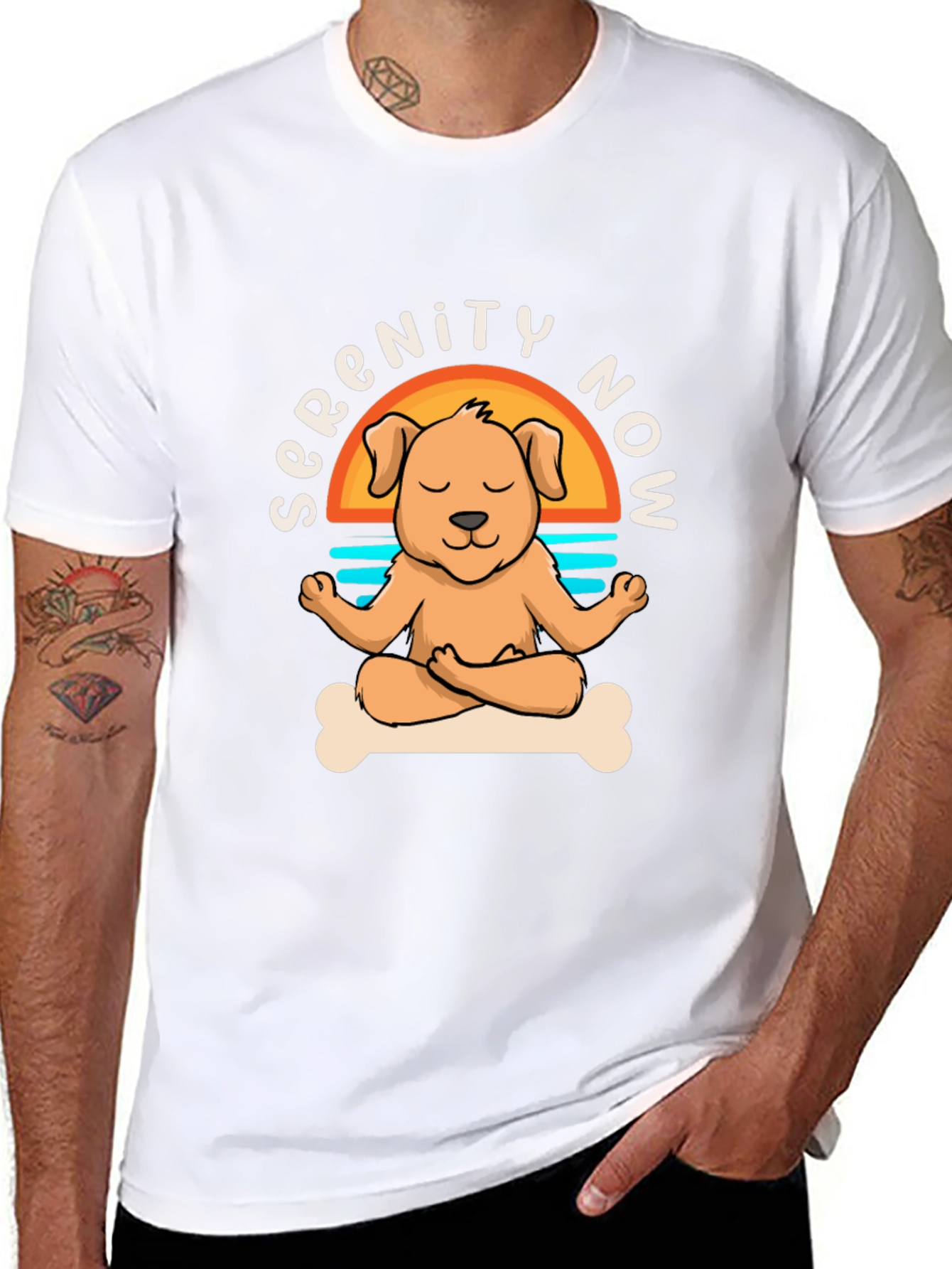 Serenity Now Dog Yoga Meditation T-Shirt