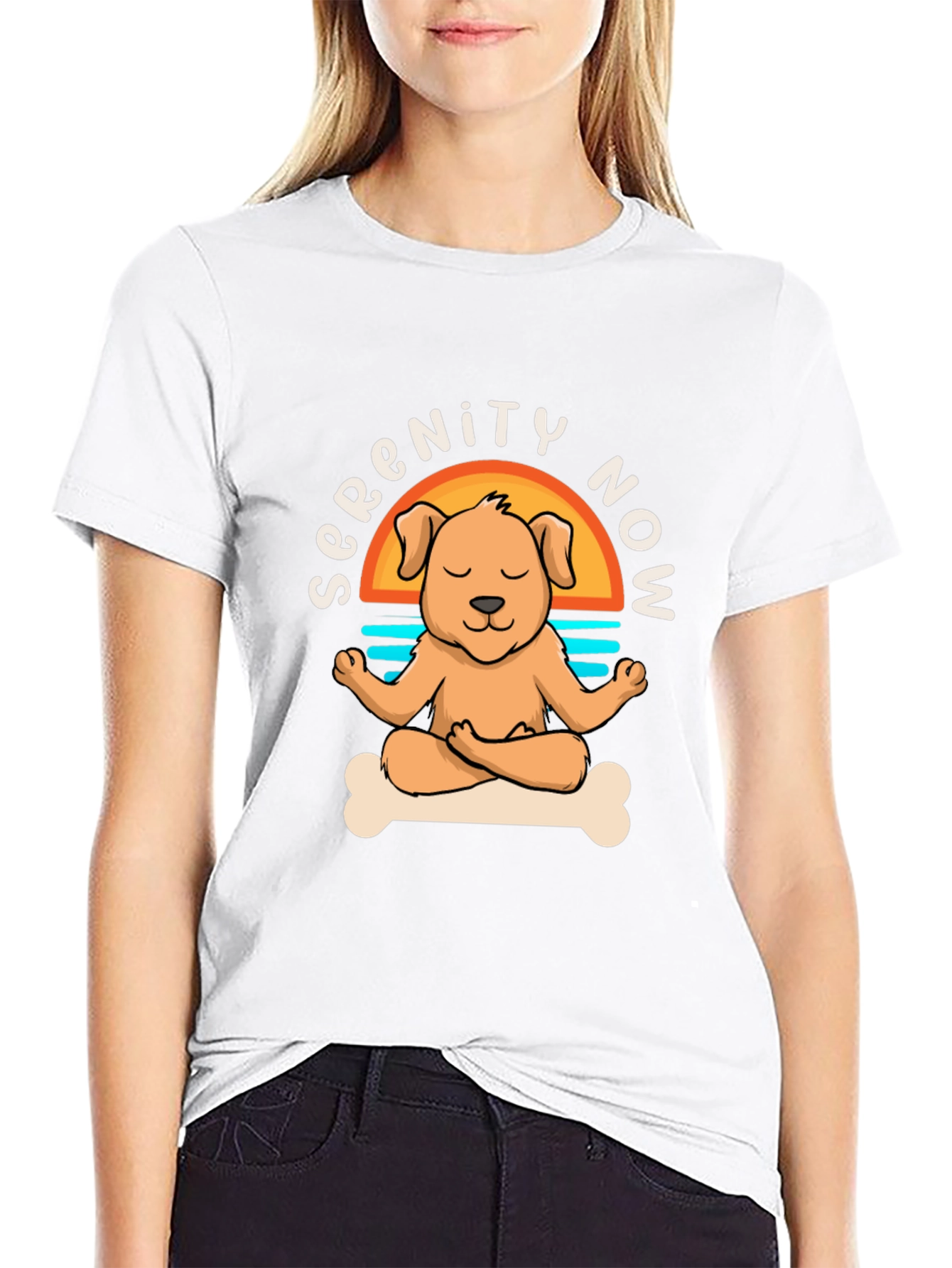 Serenity Now Dog Yoga Meditation T-Shirt
