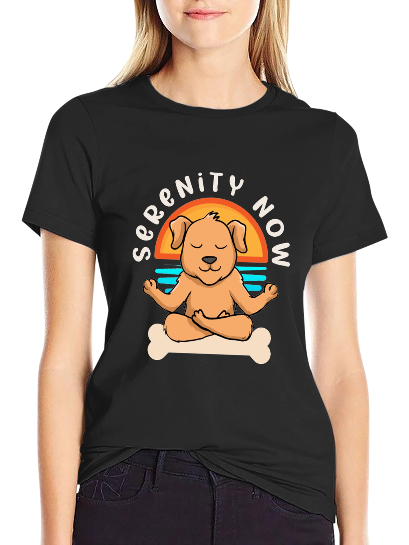 Serenity Now Dog Yoga Meditation T-Shirt