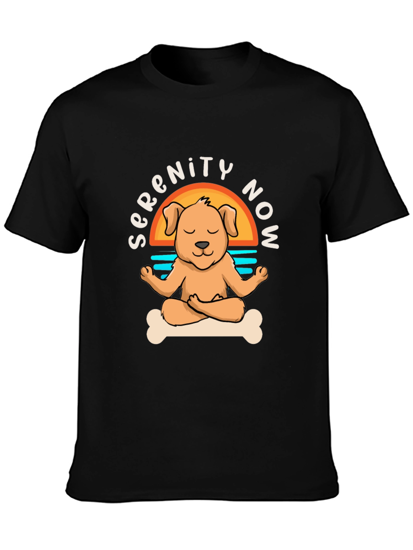 Serenity Now Dog Yoga Meditation T-Shirt