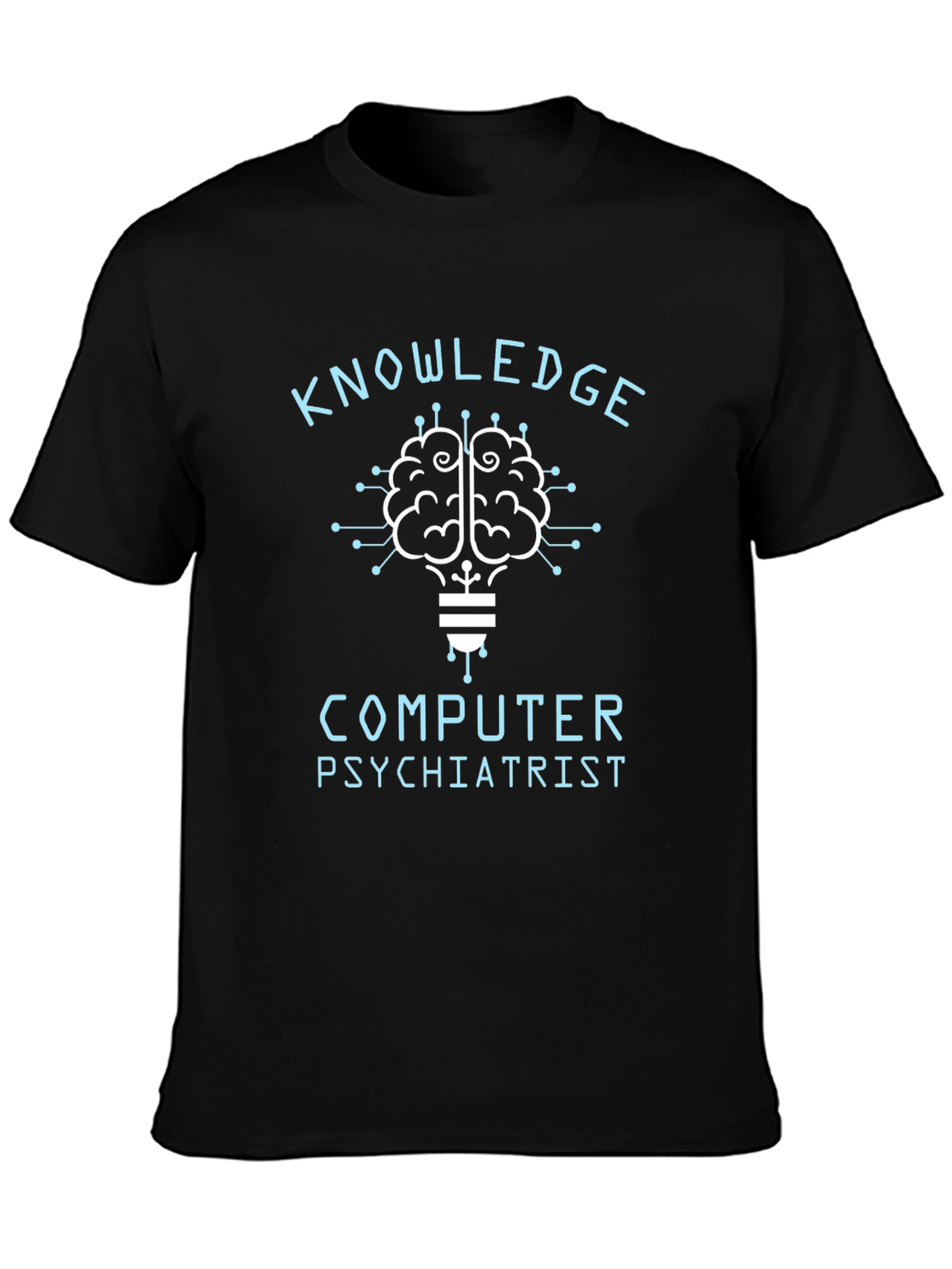 Knowledge Computer Psychiatrist T-Shirt Brain Lightbulb