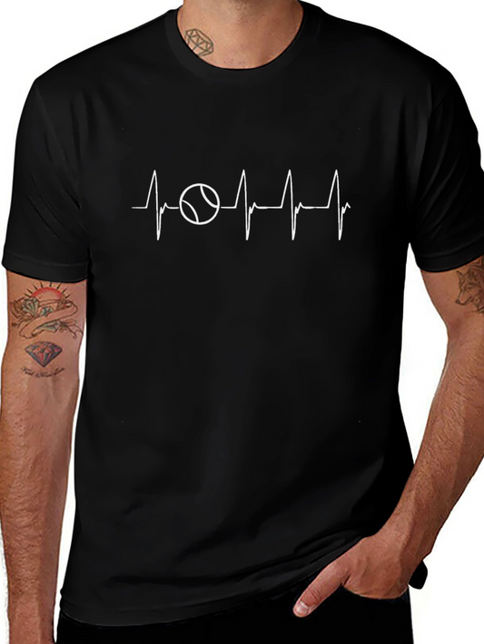 Tennis Heartbeat Black T-Shirt