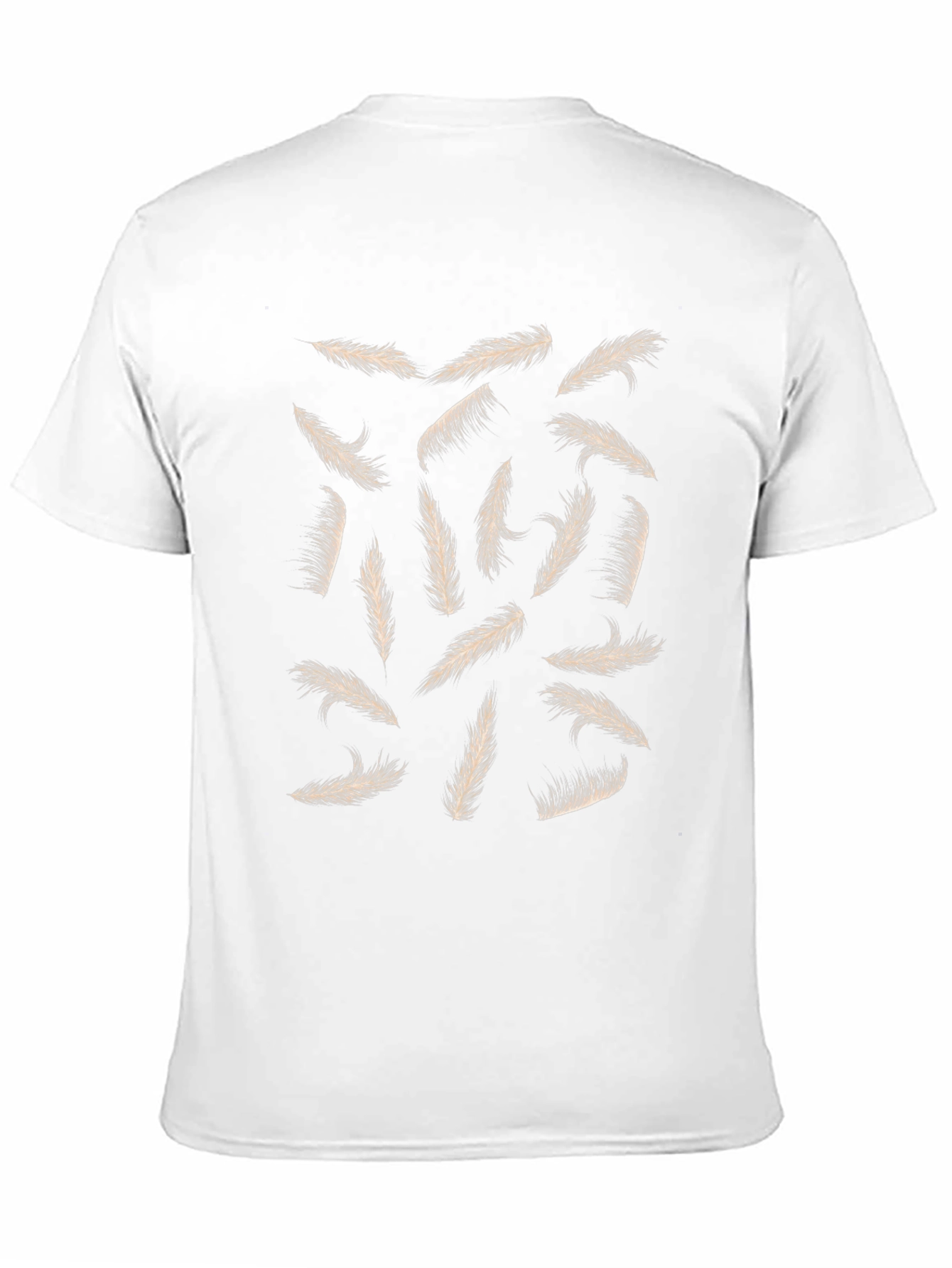 Feather Print Black Casual T-Shirt