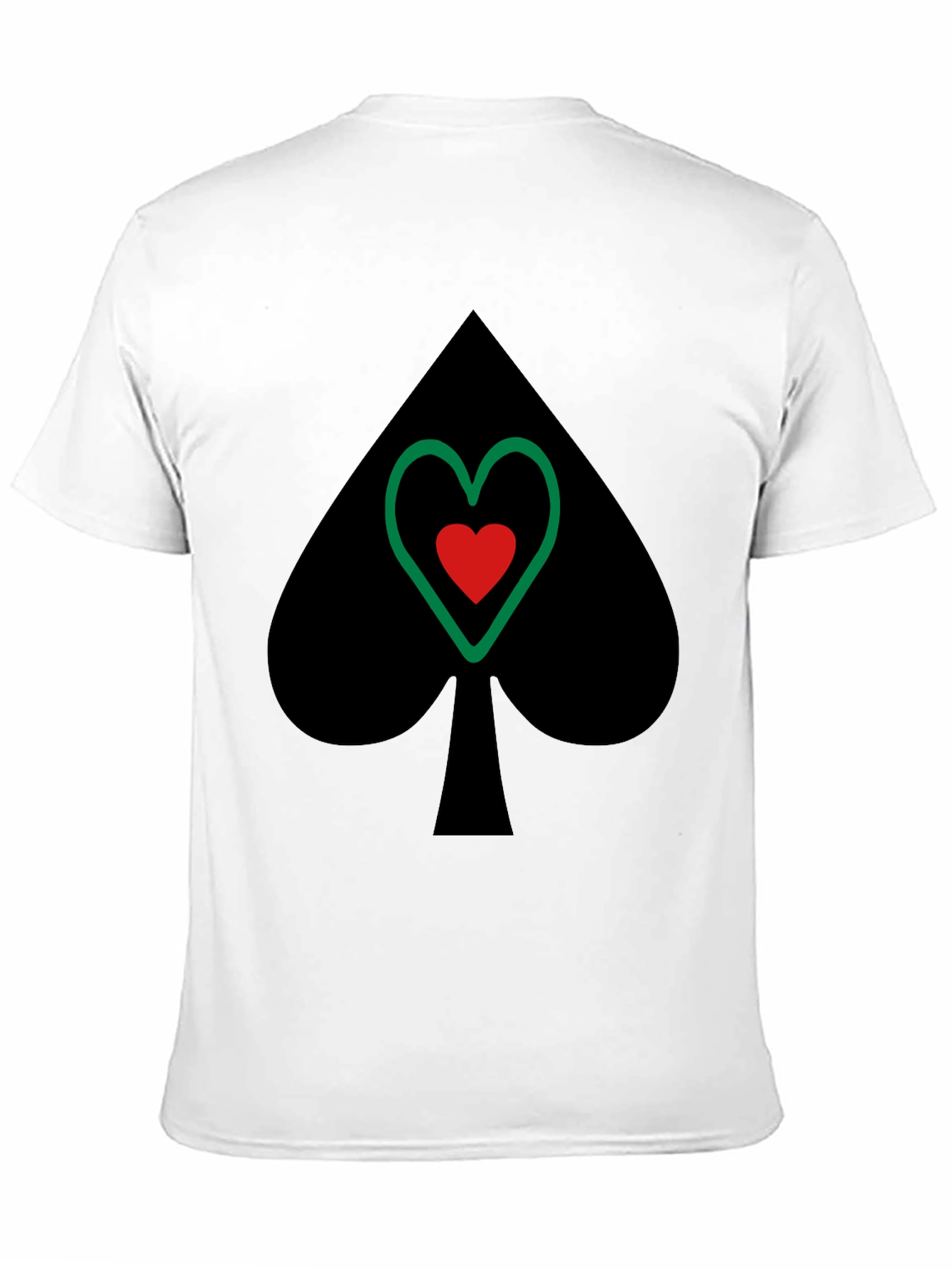 Spade & Heart Graphic Tee - Casual Black T-Shirt