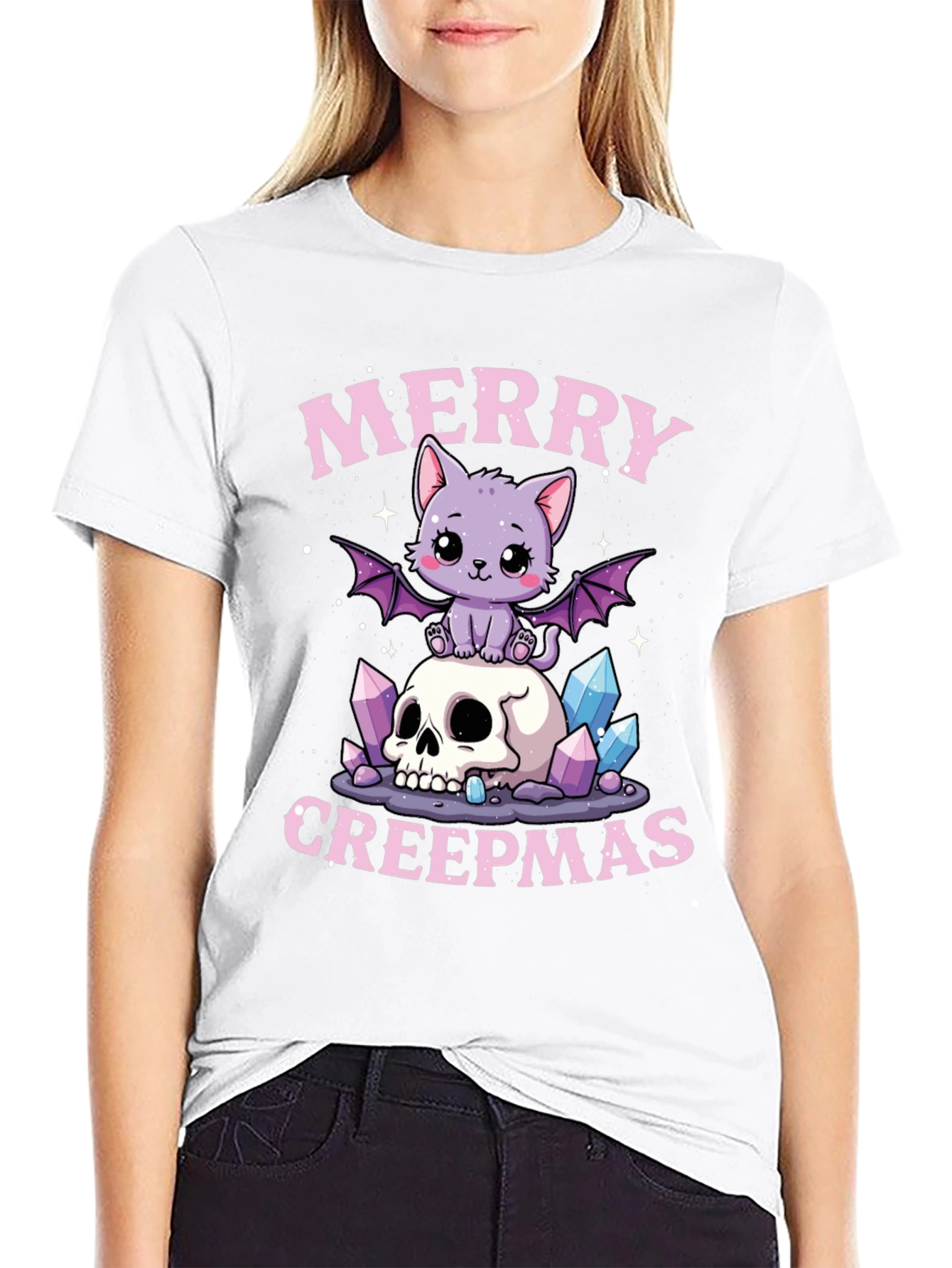 Merry Creepmas Graphic Tee - Gothic Holiday Shirt