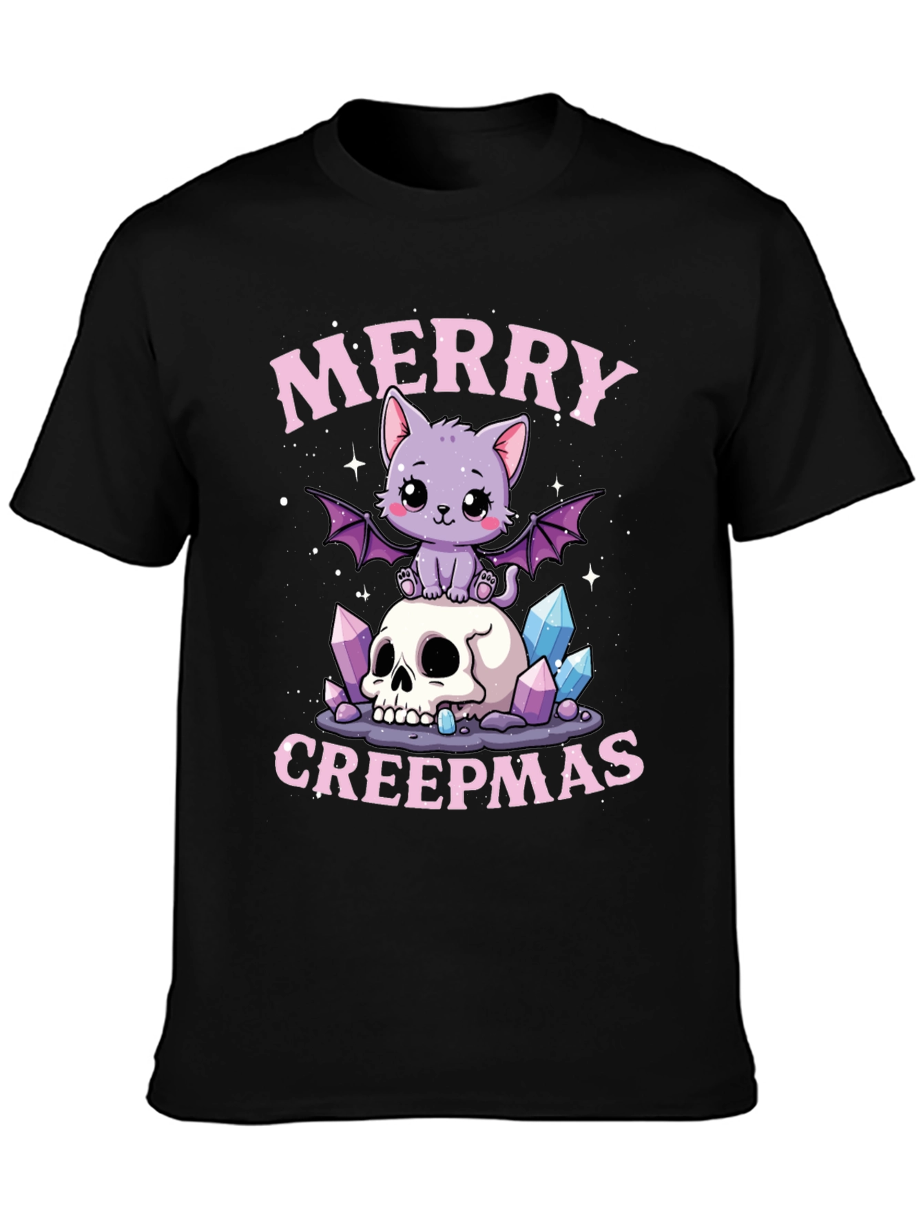 Merry Creepmas Graphic Tee - Gothic Holiday Shirt