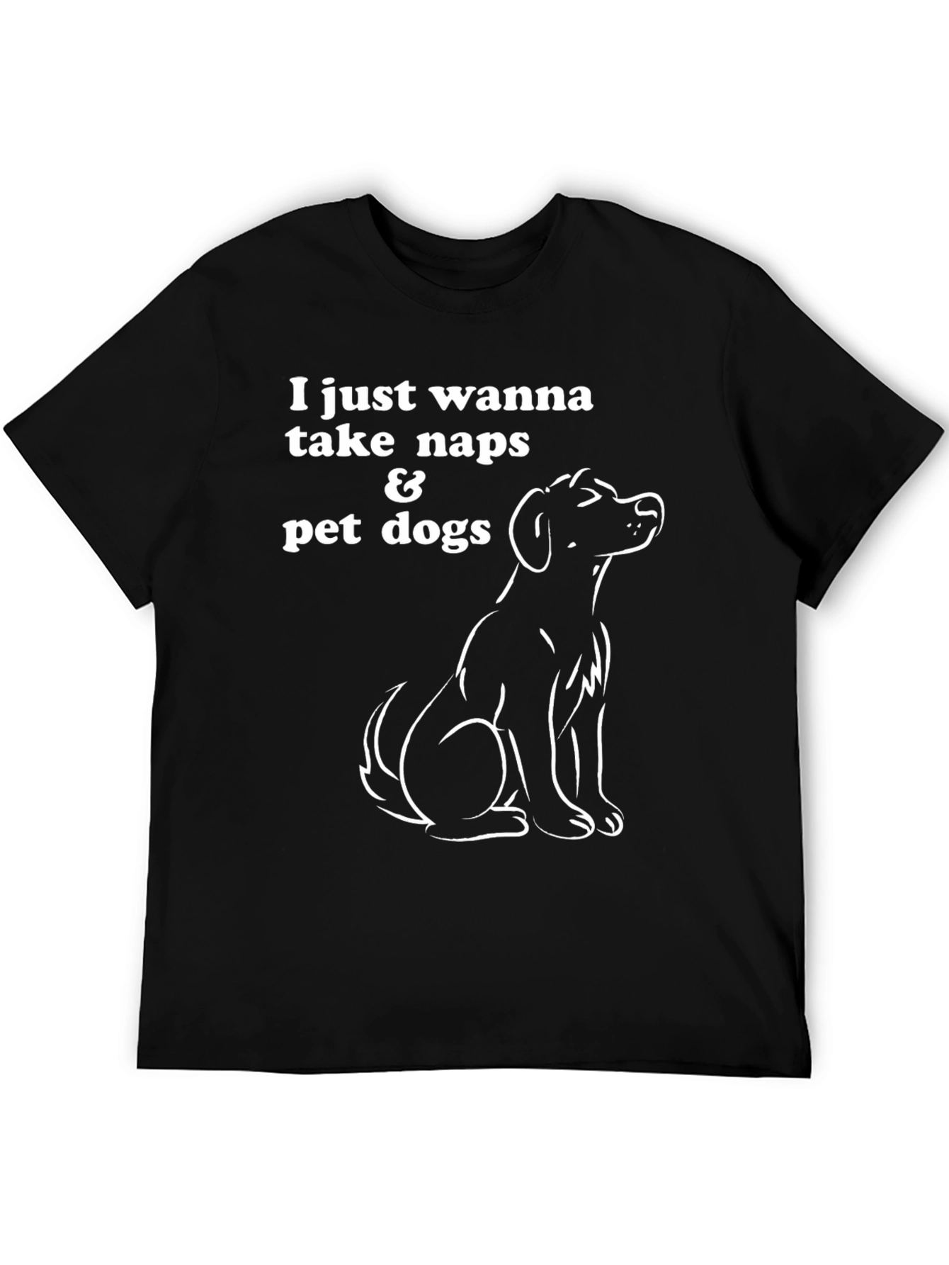 Naps & Pet Dogs Black Graphic T-Shirt