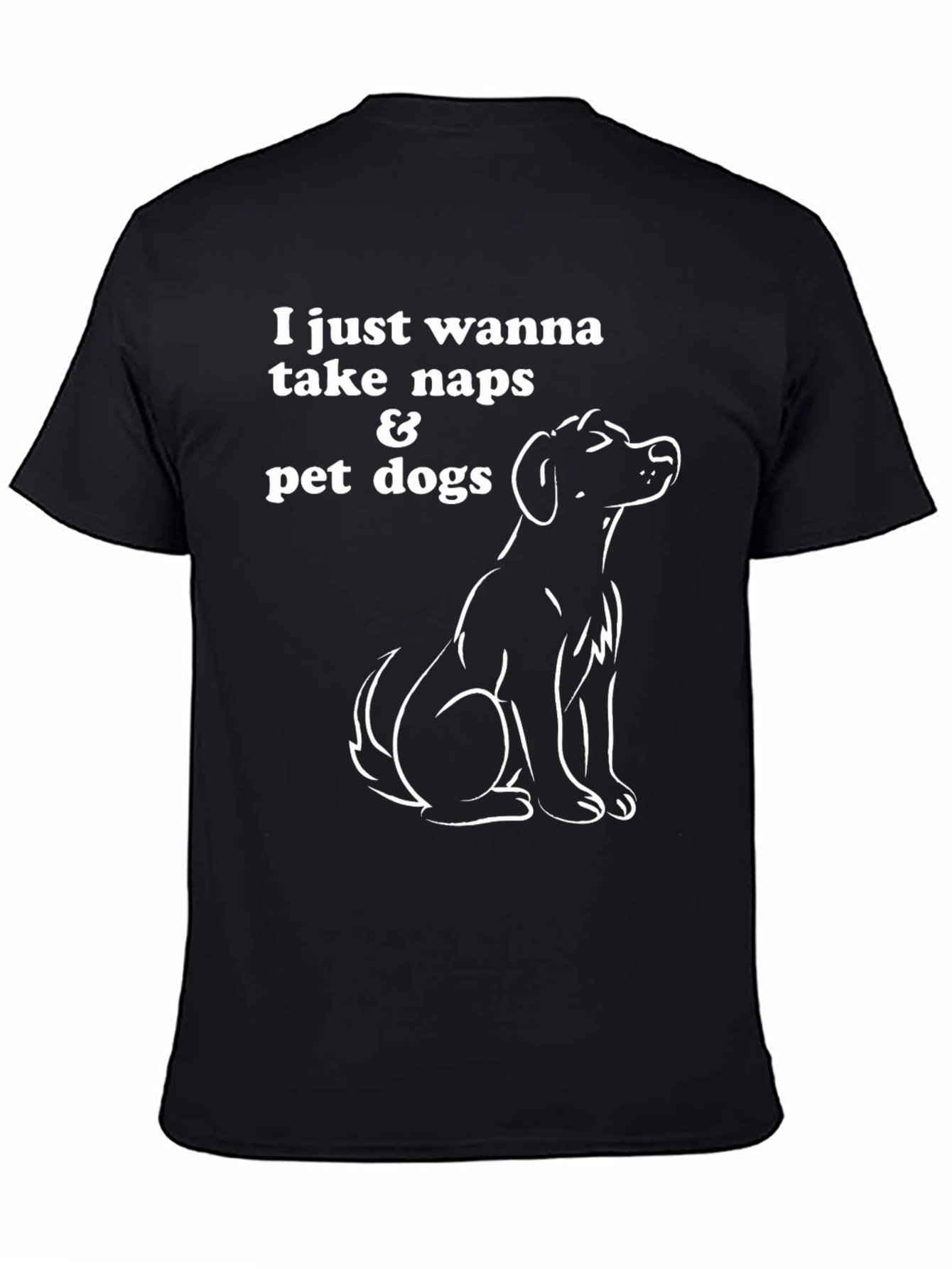 Naps & Pet Dogs Black Graphic T-Shirt