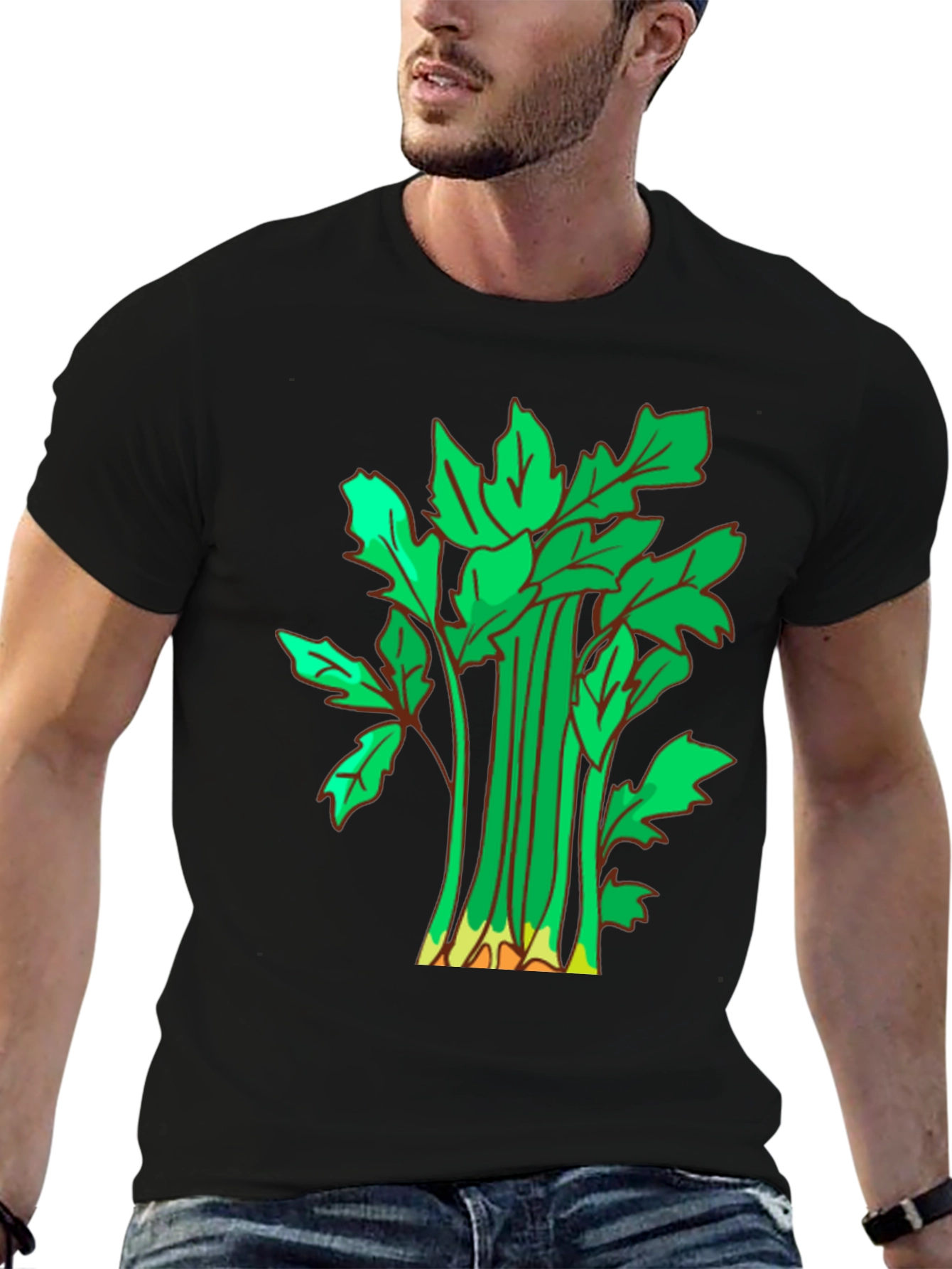 Celery Graphic T-Shirt - Casual Black Tee