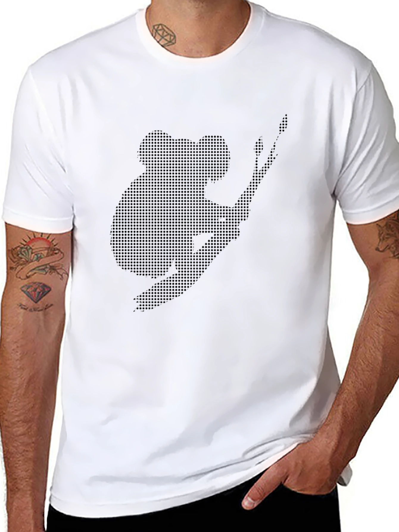 Koala Graphic Print Mens Black T-Shirt