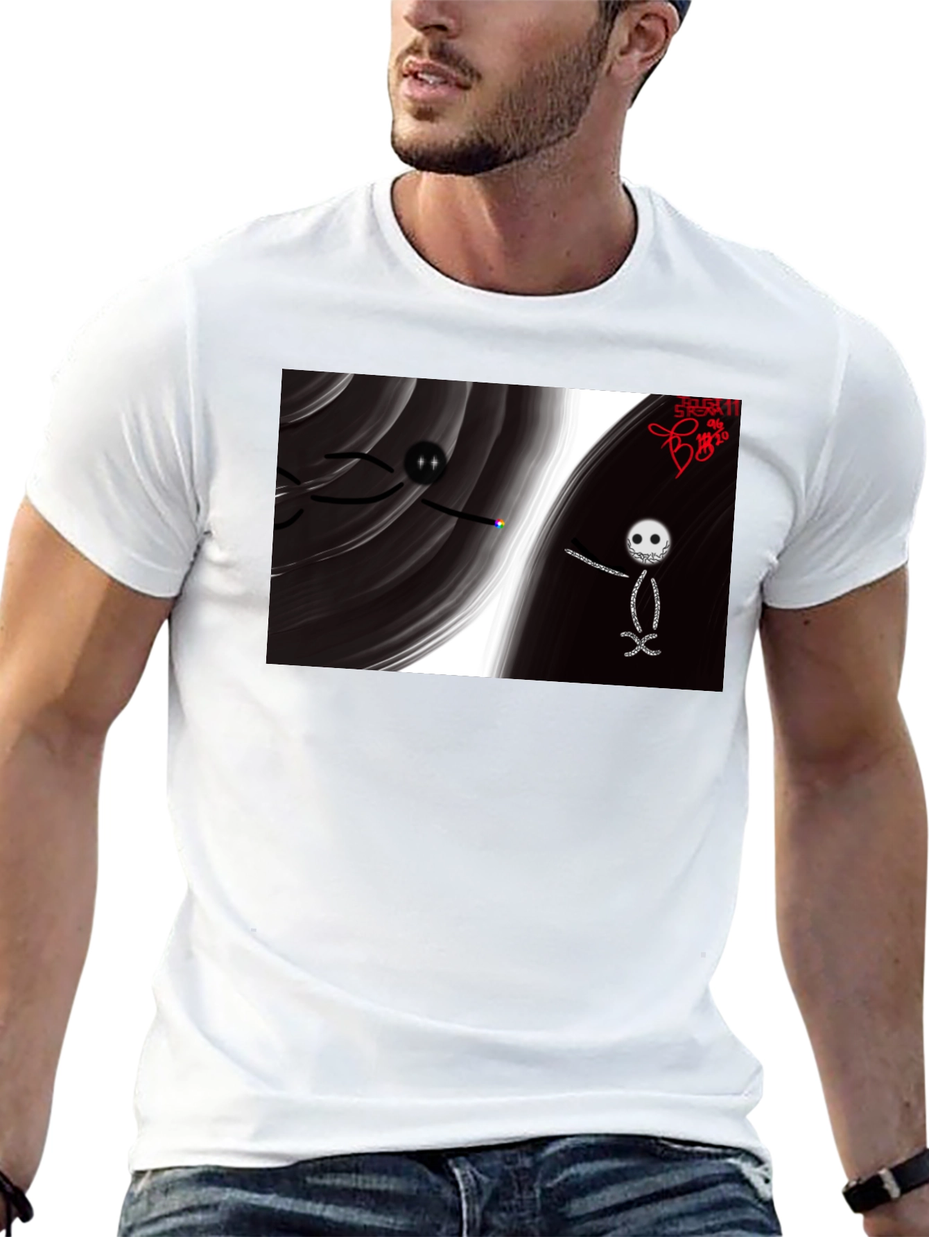 Unique Graphic Print Black T-Shirt