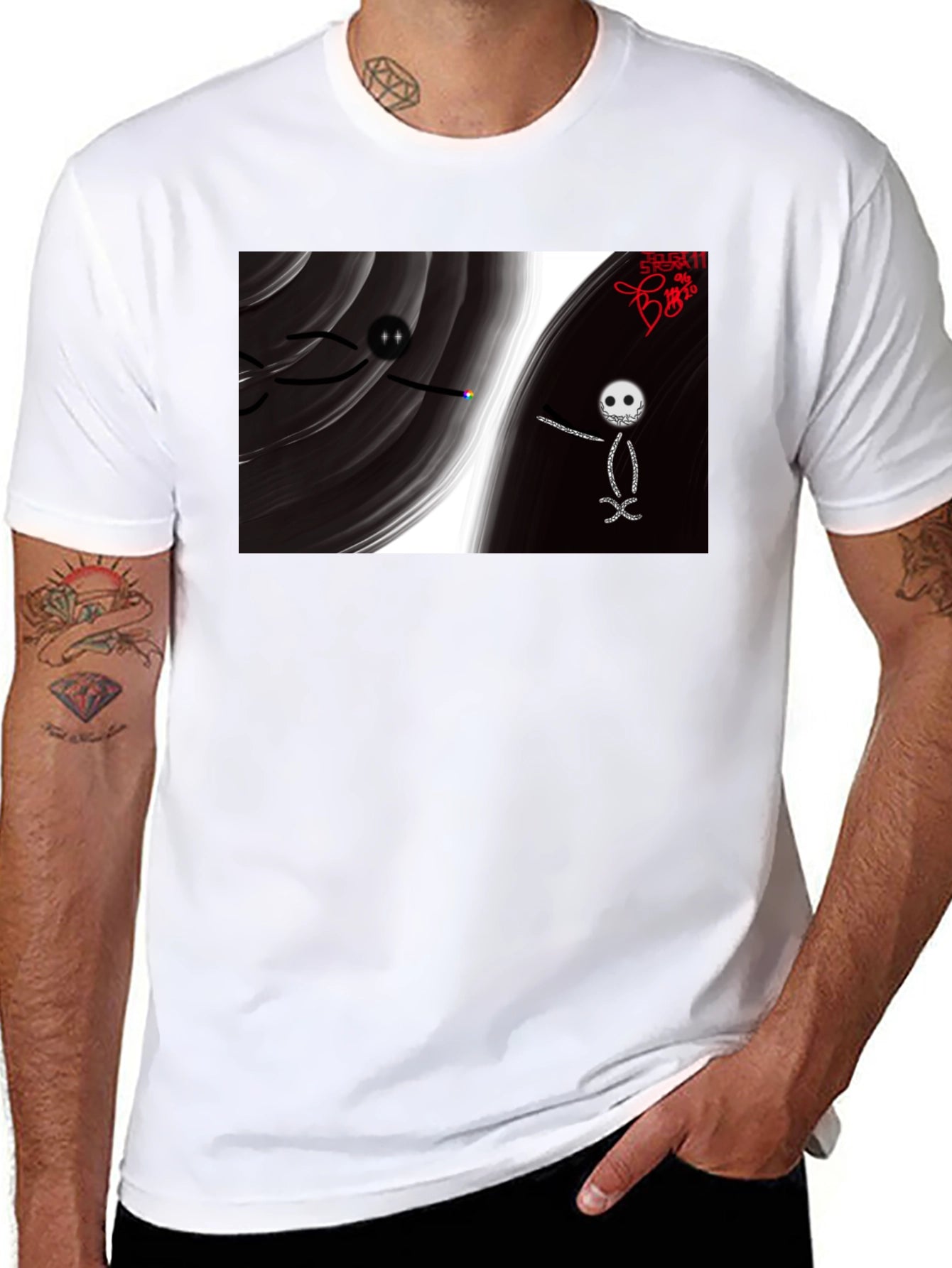 Unique Graphic Print Black T-Shirt