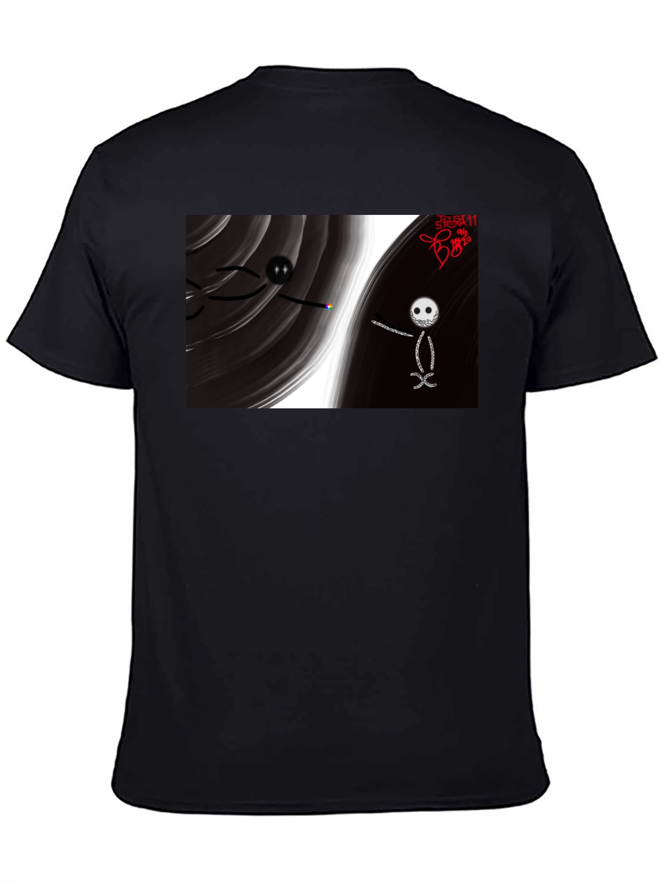 Unique Graphic Print Black T-Shirt