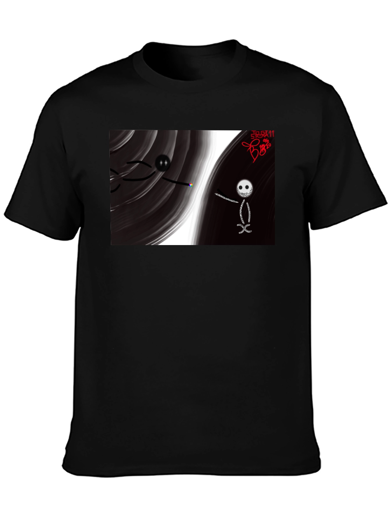 Unique Graphic Print Black T-Shirt