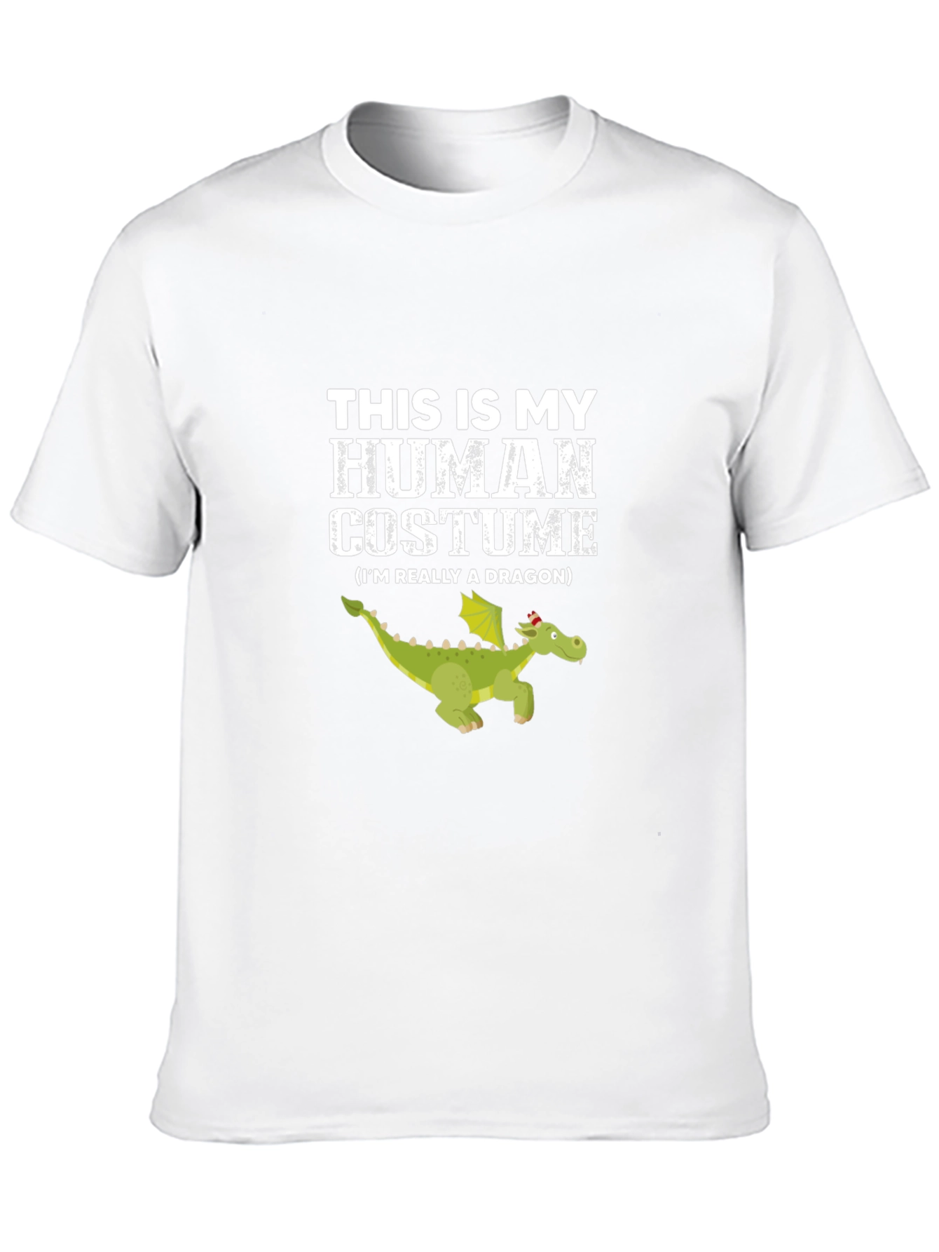 Human Costume Dragon Graphic Tee - Funny Halloween Shirt