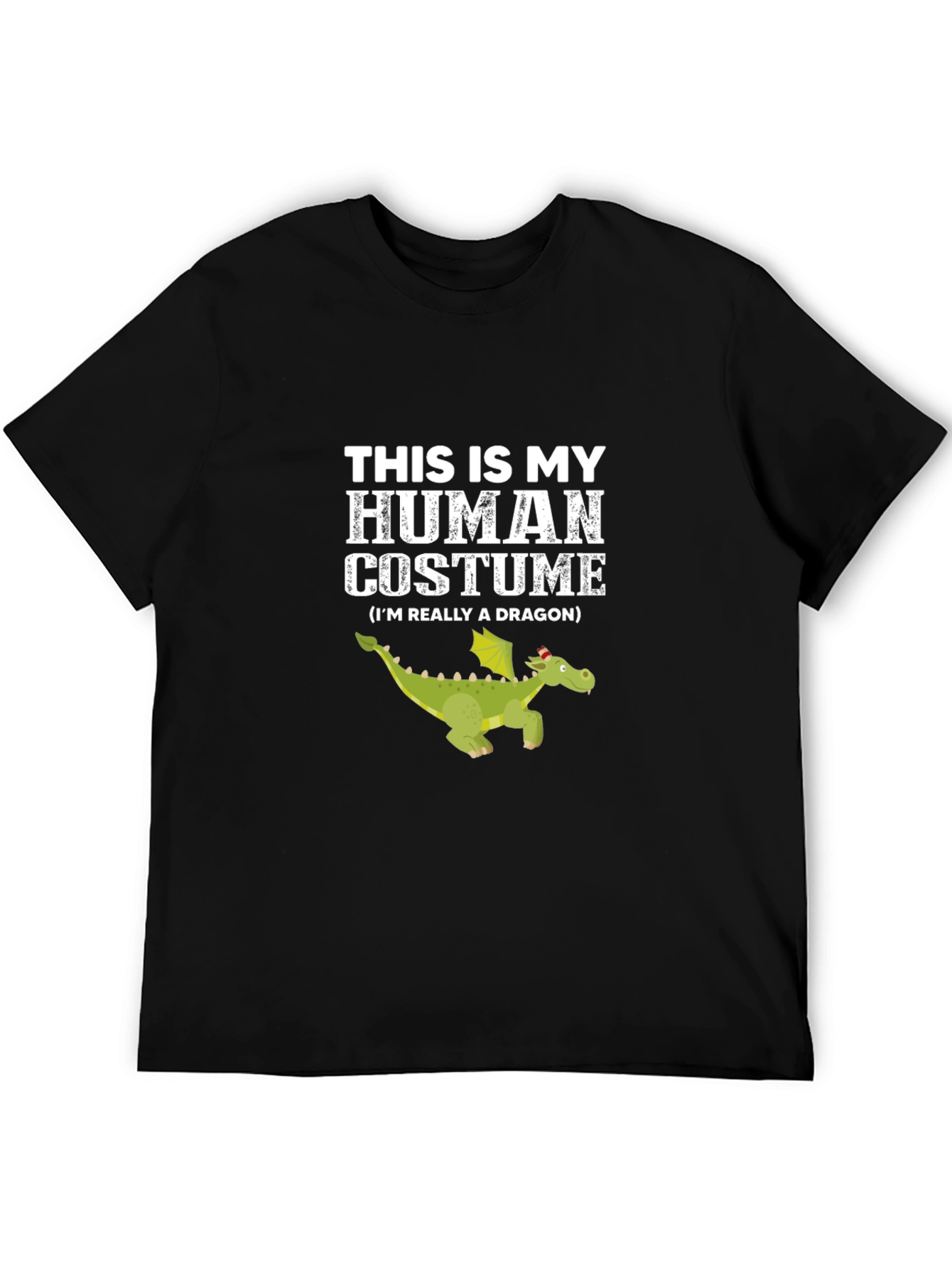 Human Costume Dragon Graphic Tee - Funny Halloween Shirt