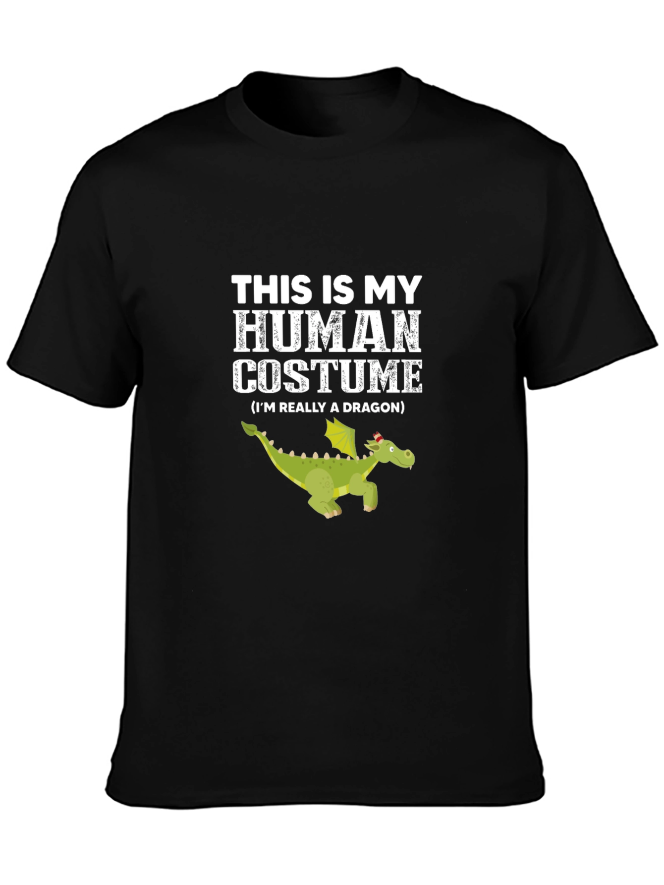 Human Costume Dragon Graphic Tee - Funny Halloween Shirt