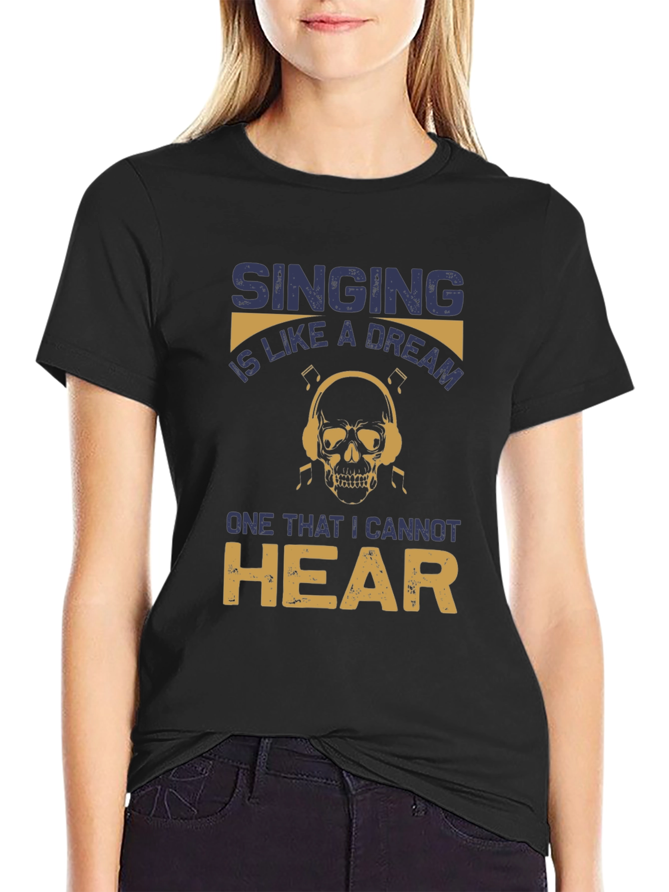 Singing Dream Skull T-Shirt - Hear No Music