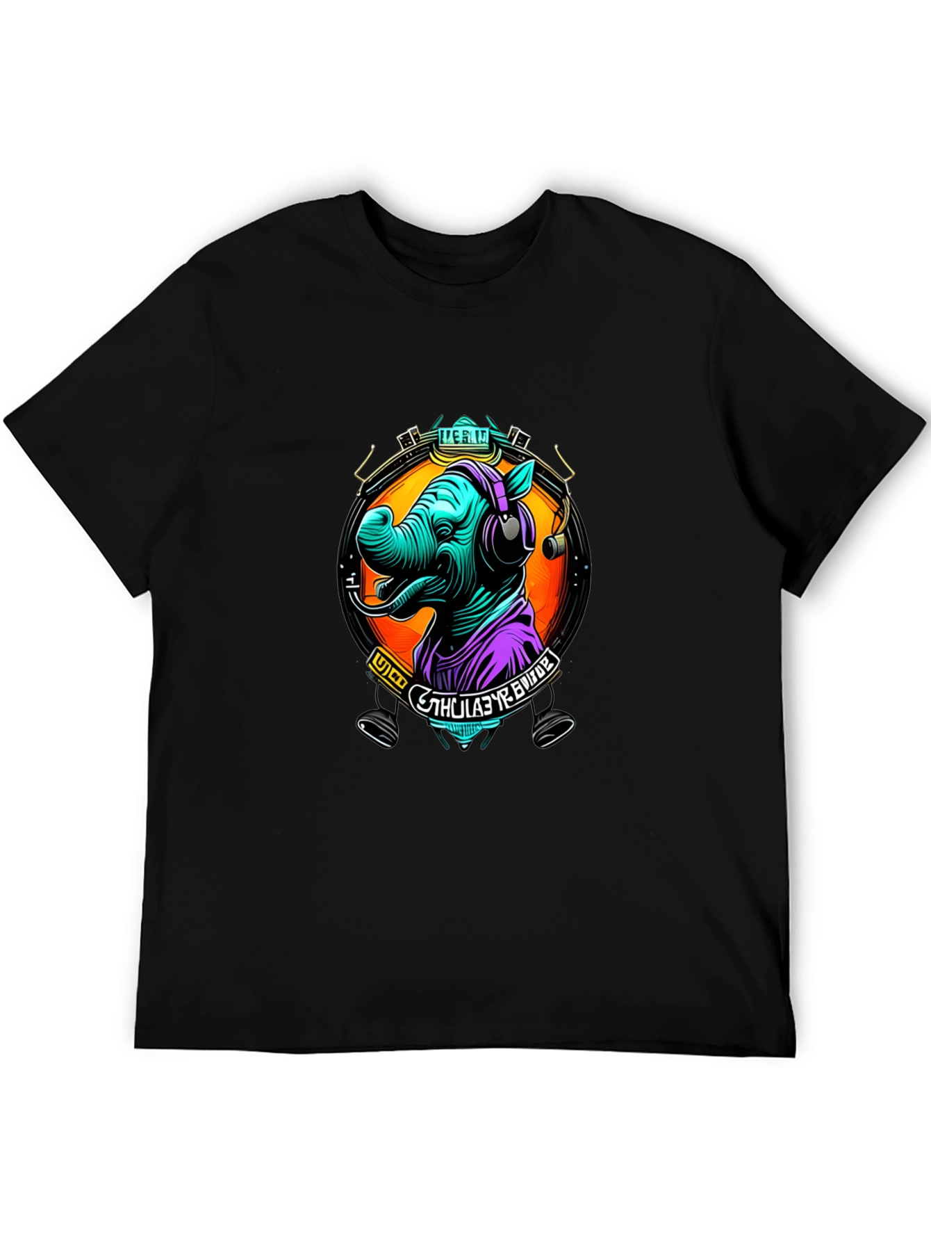 Rhinoceros DJ Graphic Tee - Cool Animal Lover Shirt