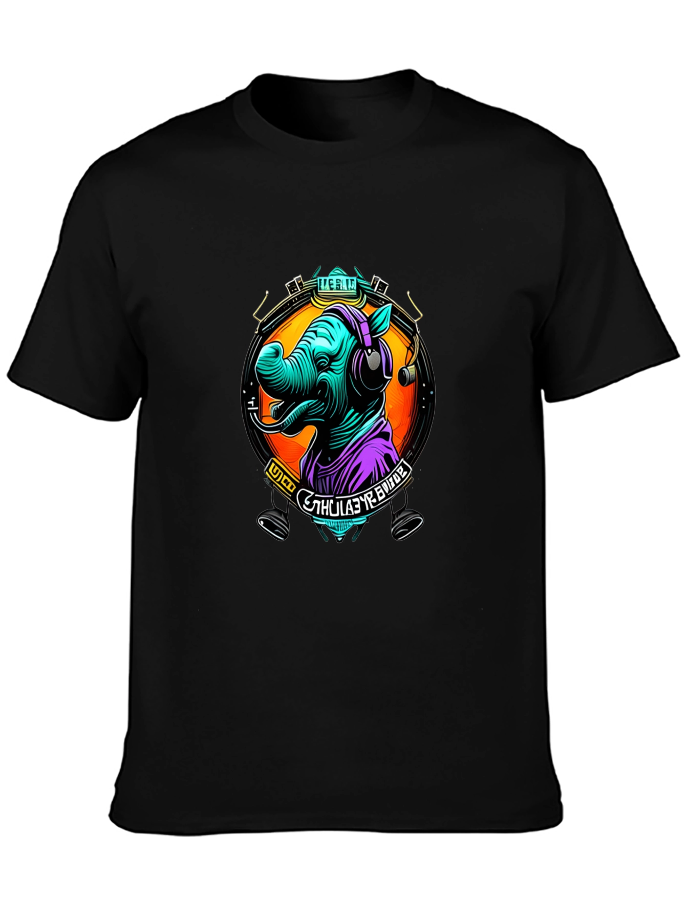 Rhinoceros DJ Graphic Tee - Cool Animal Lover Shirt