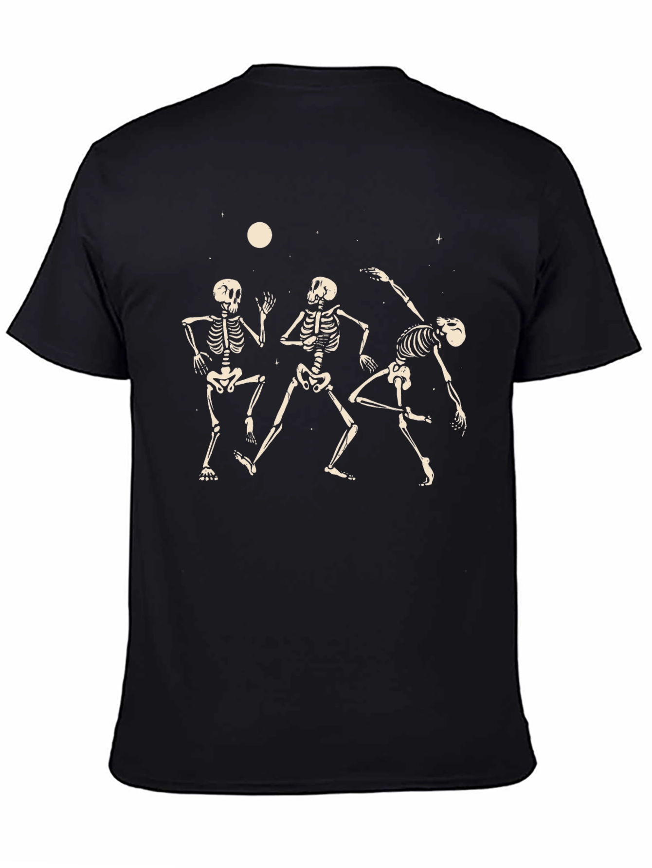 Dancing Skeletons Graphic Tee - Black Cotton T-Shirt