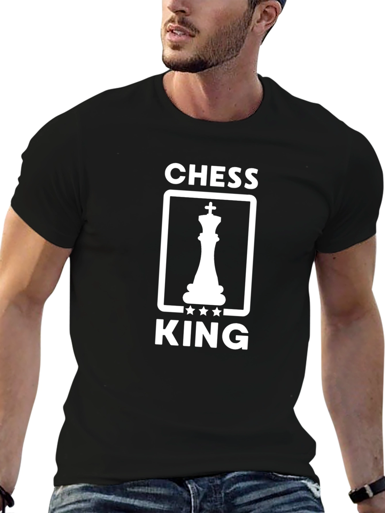 Chess King Graphic T-Shirt - Black Cotton Tee