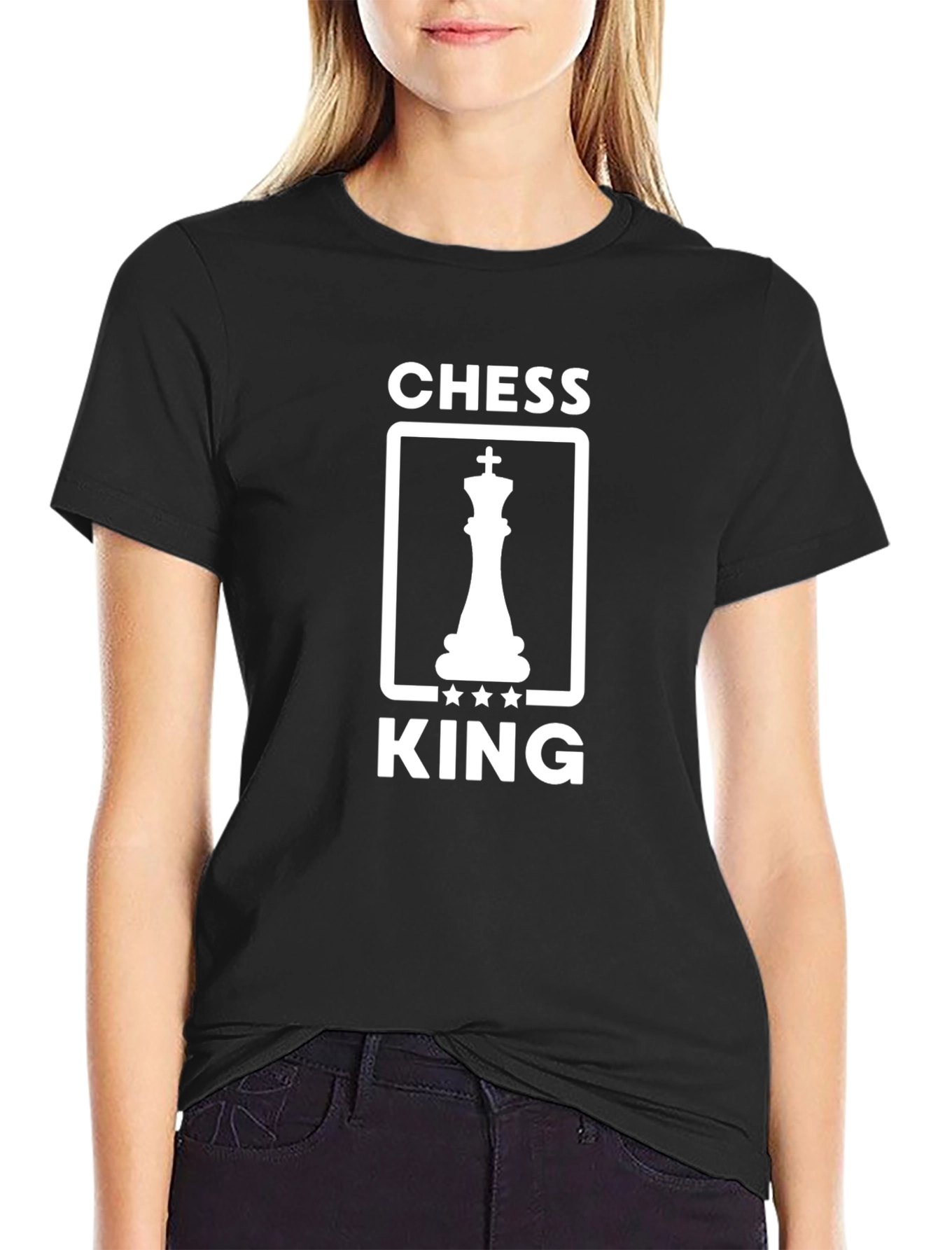 Chess King Graphic T-Shirt - Black Cotton Tee