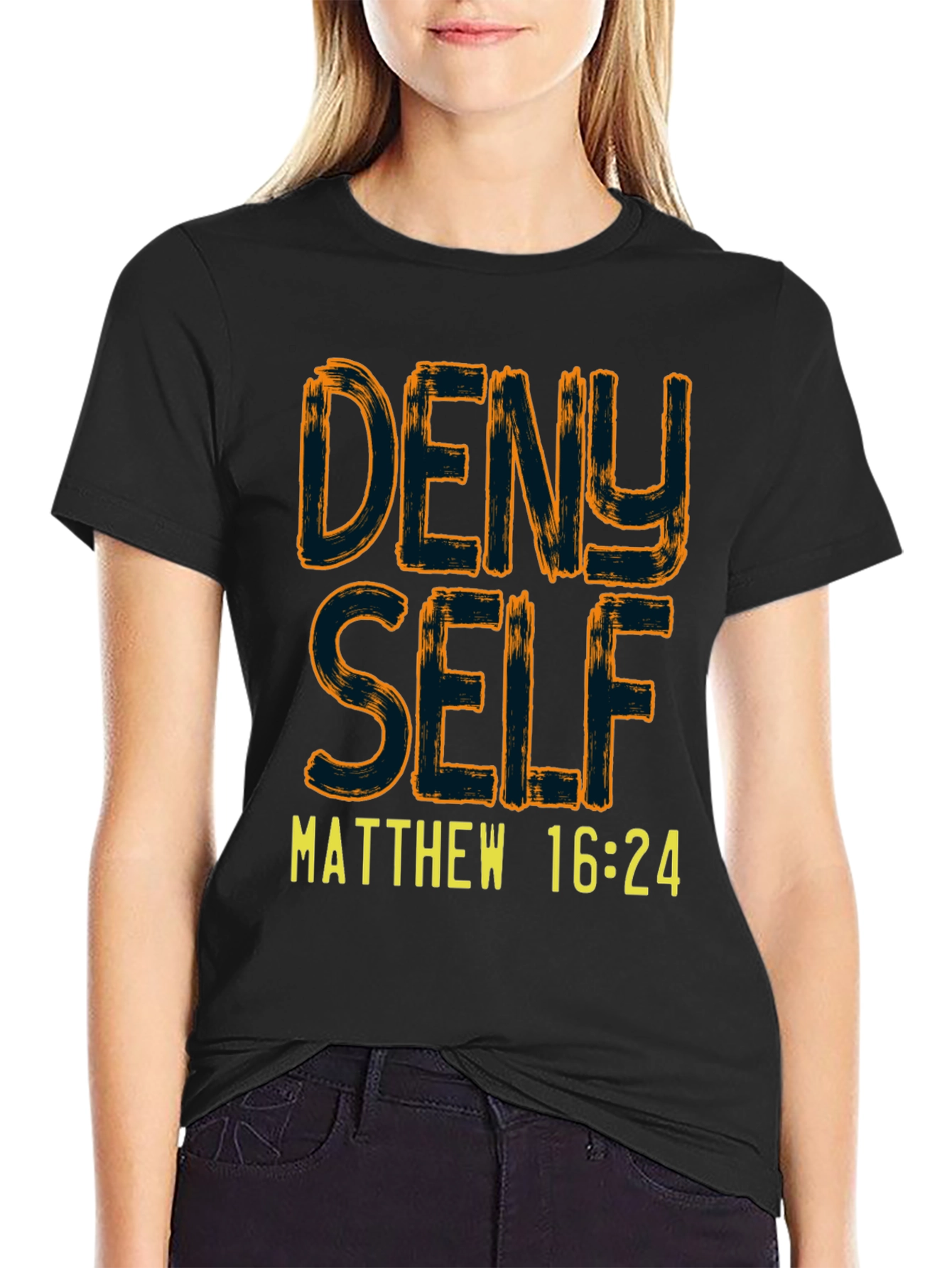 Deny Self T-Shirt - Matthew 16:24 Christian Tee