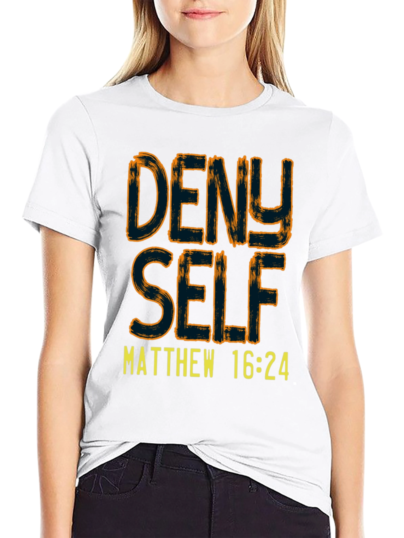 Deny Self T-Shirt - Matthew 16:24 Christian Tee