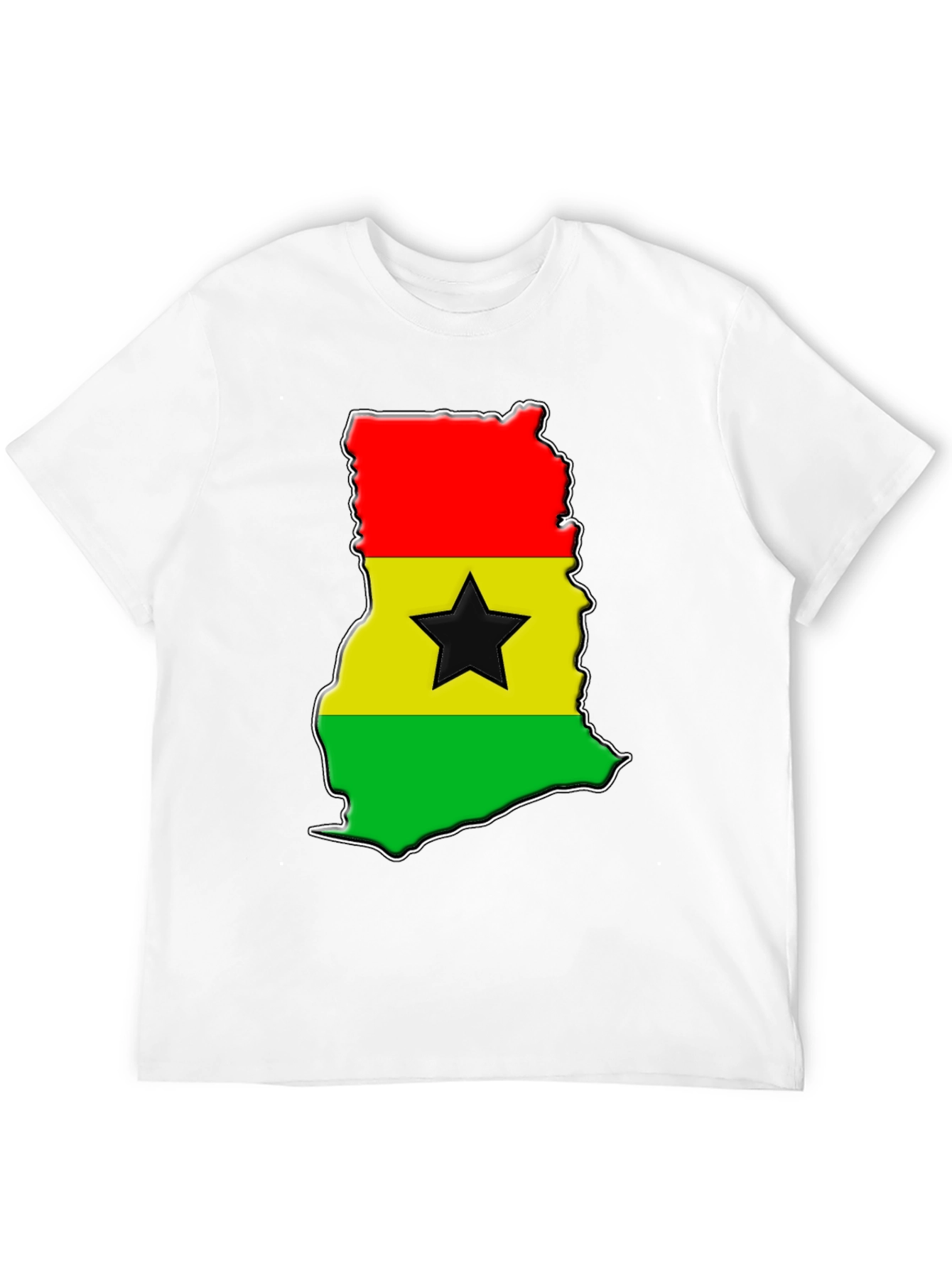 Ghana Flag Map T-Shirt - Graphic Tee