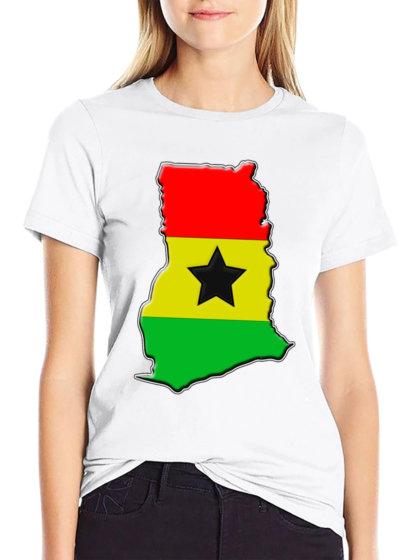Ghana Flag Map T-Shirt - Graphic Tee