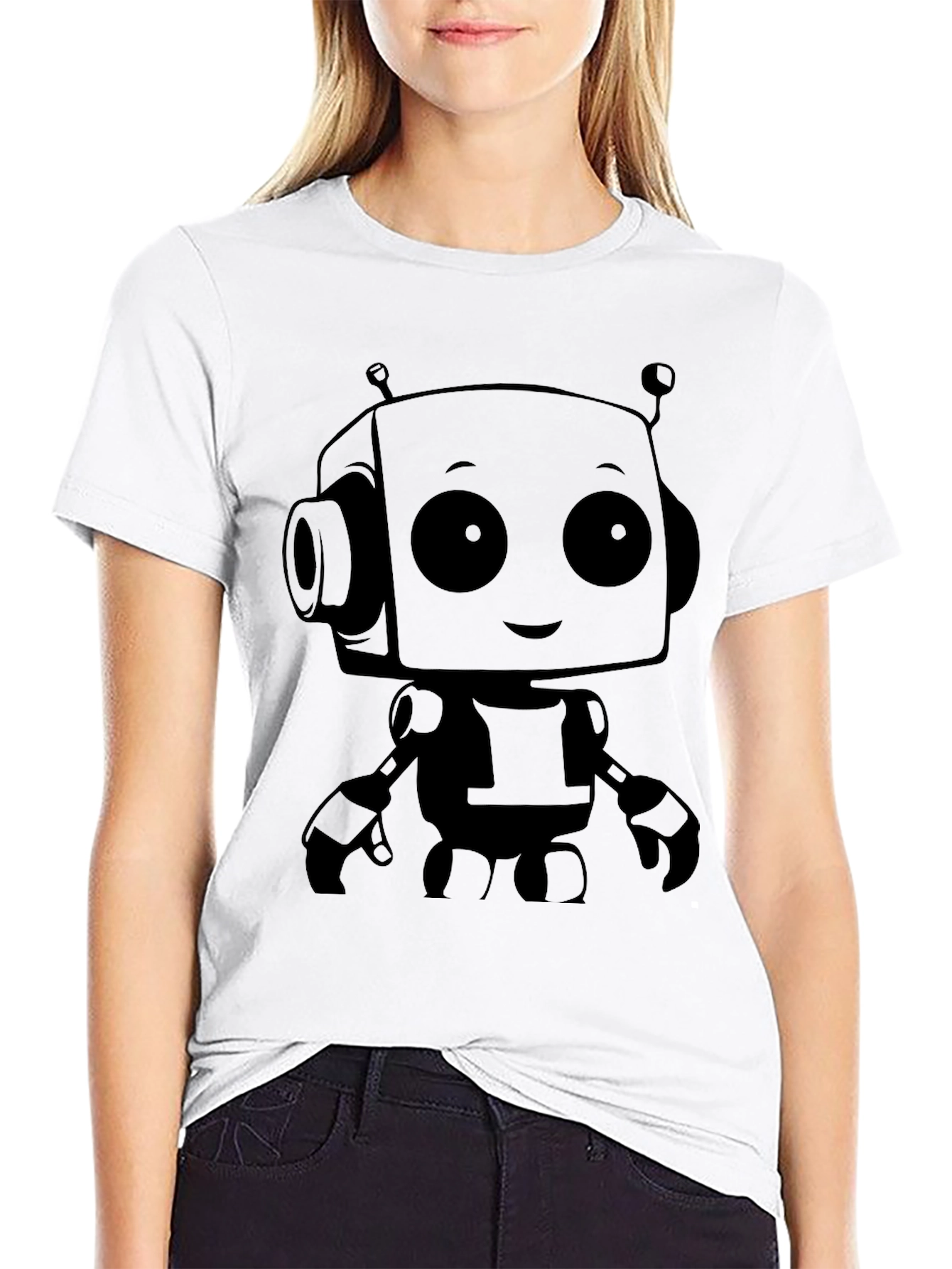 Robot Graphic Print T-Shirt