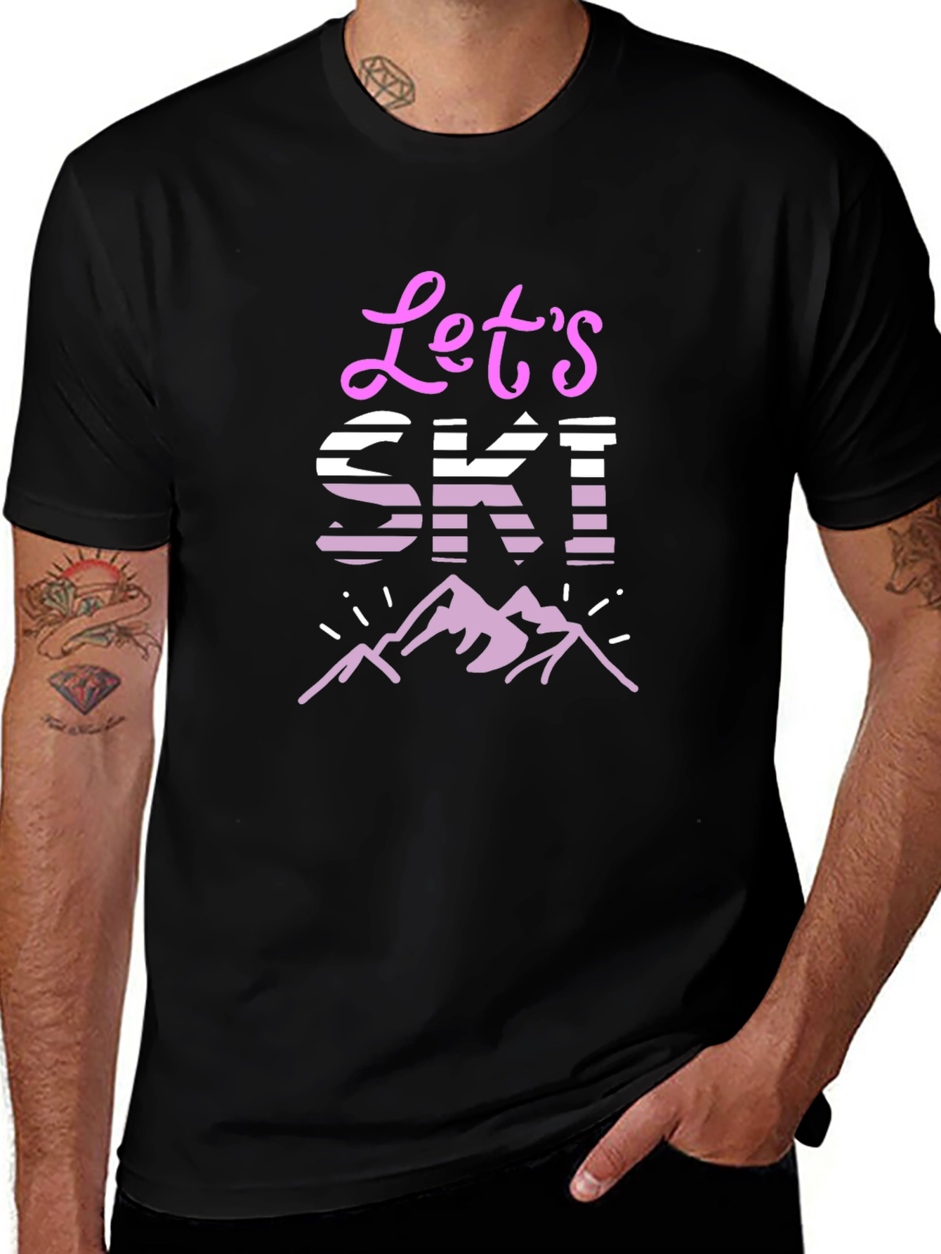 Lets Ski! Graphic Tee - Mountain Adventure T-Shirt