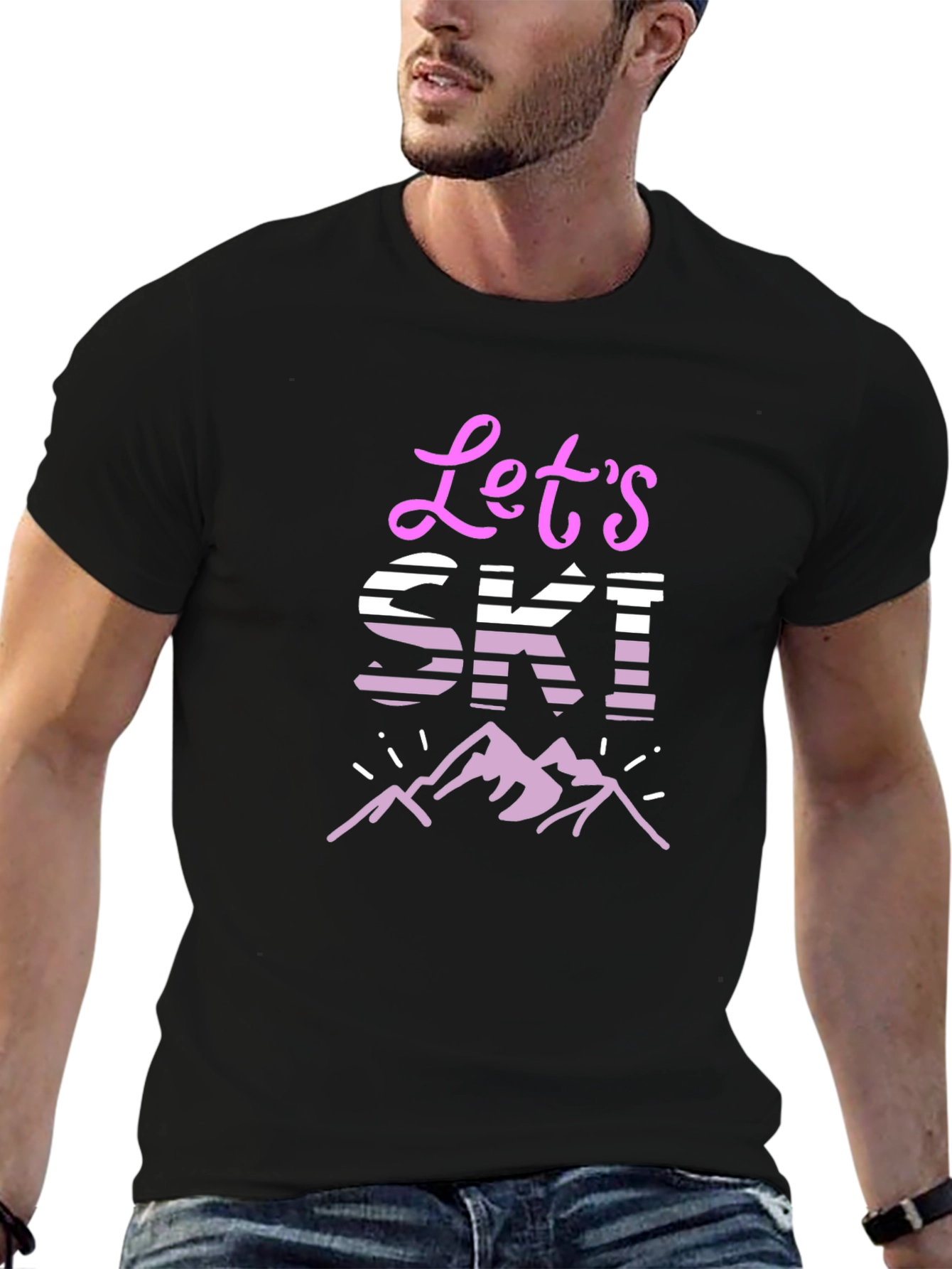 Lets Ski! Graphic Tee - Mountain Adventure T-Shirt