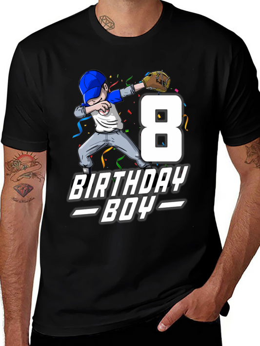 Birthday Boy Baseball 8th Birthday T-Shirt