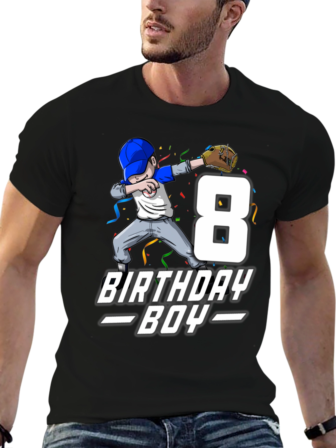Birthday Boy Baseball 8th Birthday T-Shirt