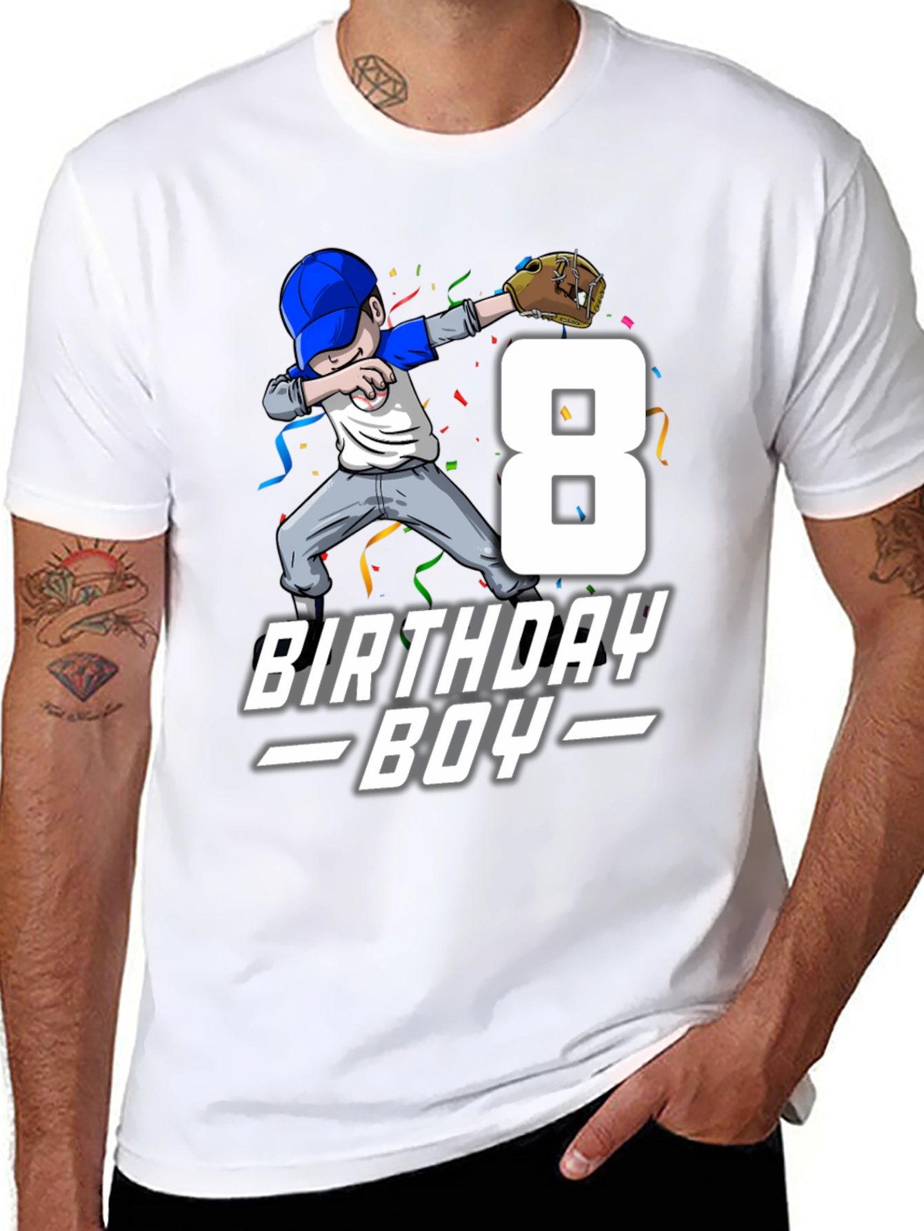 Birthday Boy Baseball 8th Birthday T-Shirt