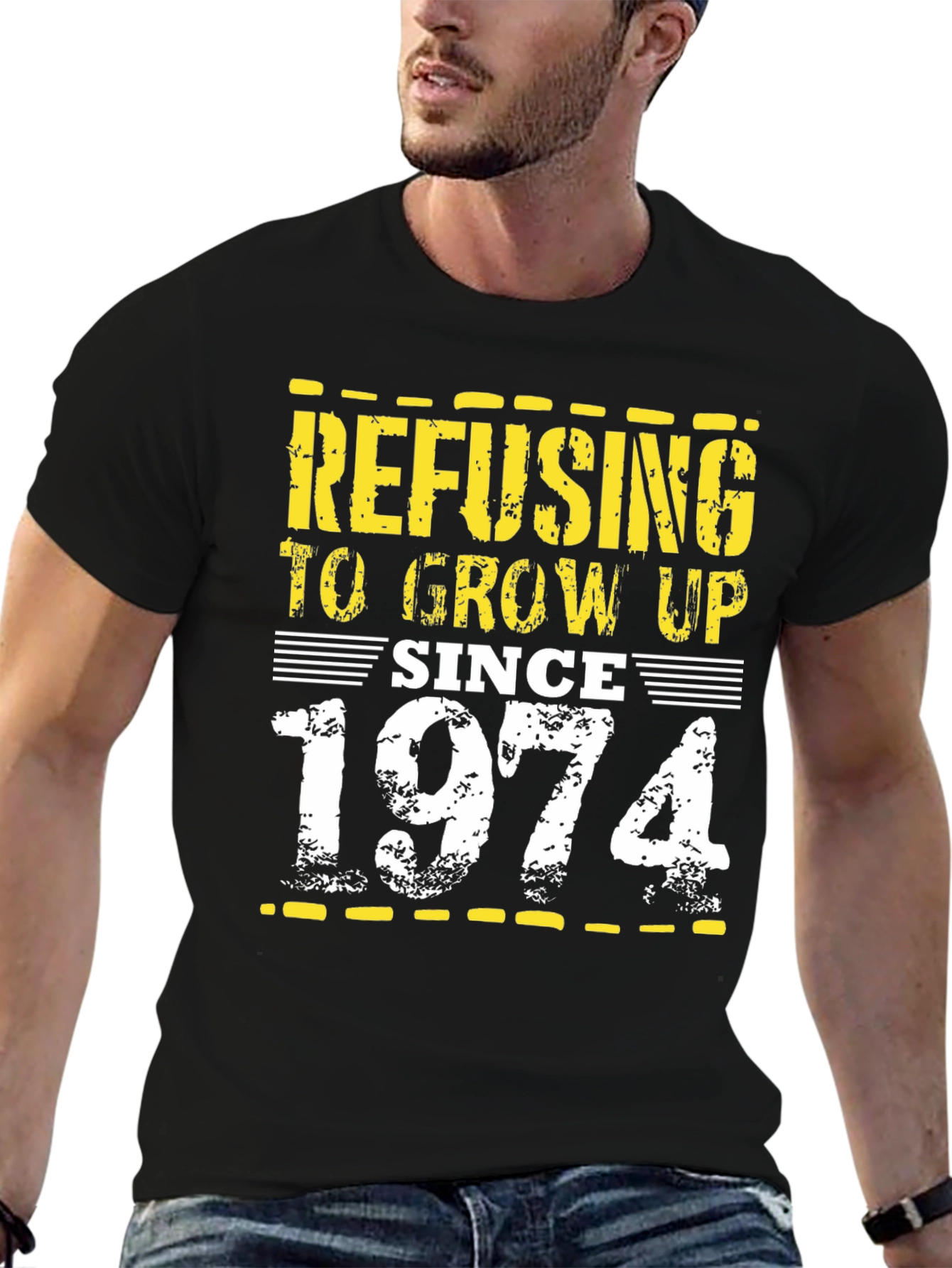 Refusing to Grow Up Since 1974 Black Tee