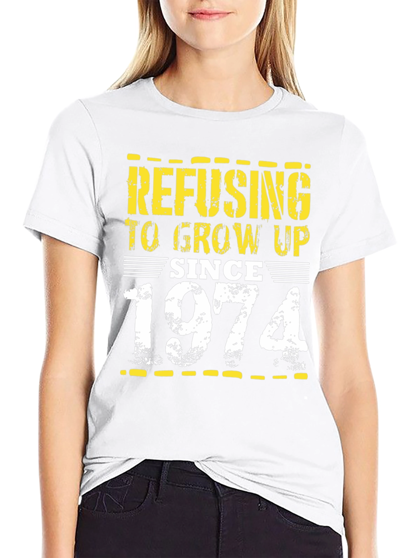 Refusing to Grow Up Since 1974 Black Tee