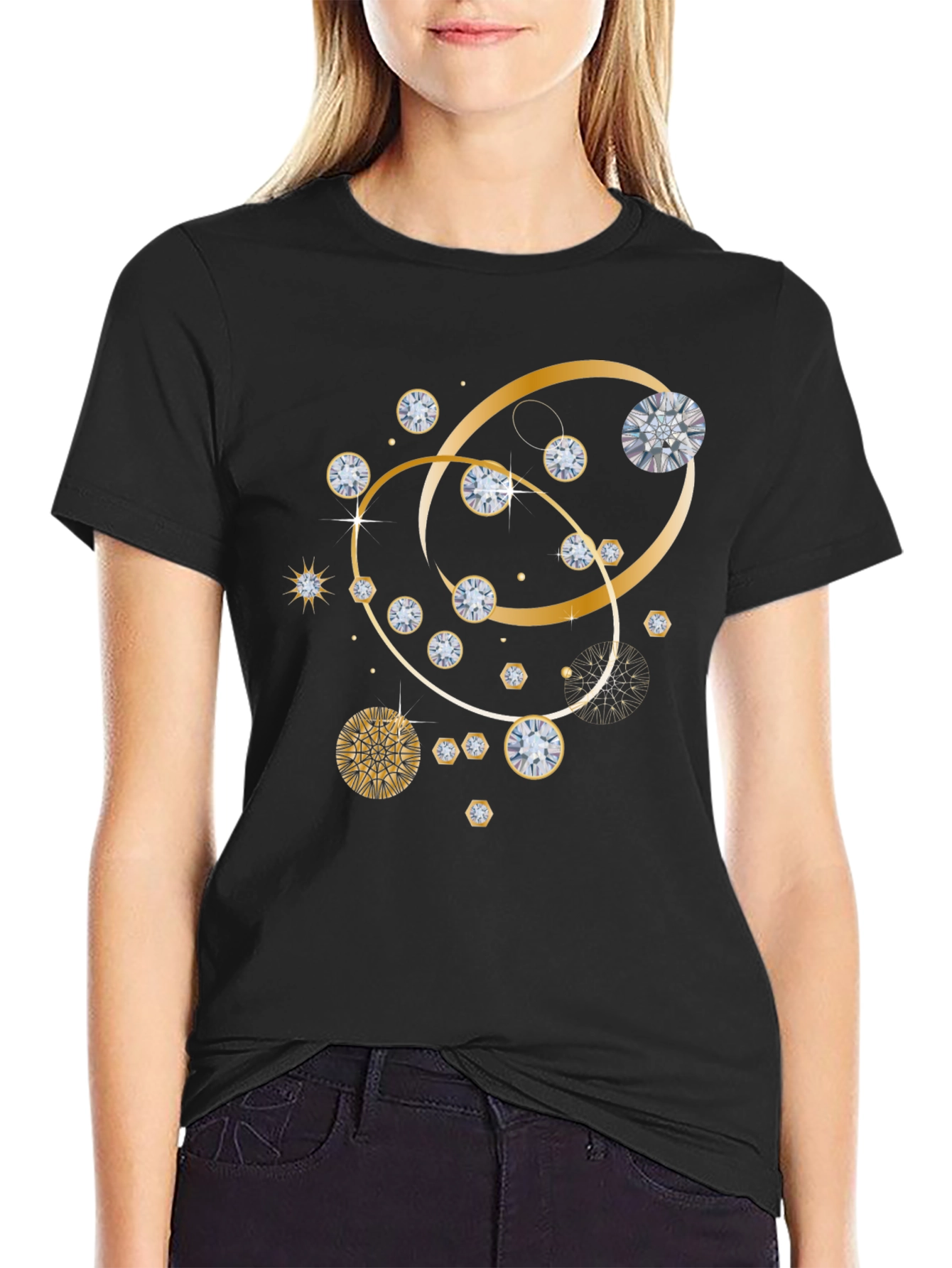 Diamond & Gold Pattern T-Shirt