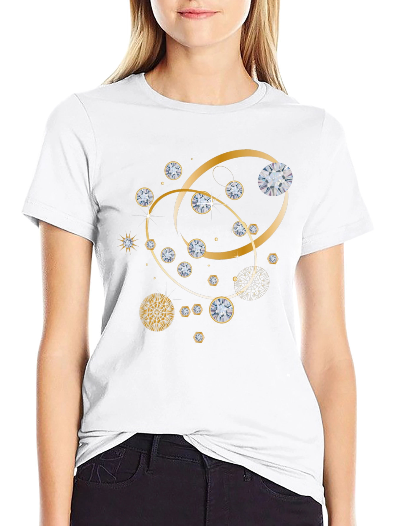 Diamond & Gold Pattern T-Shirt