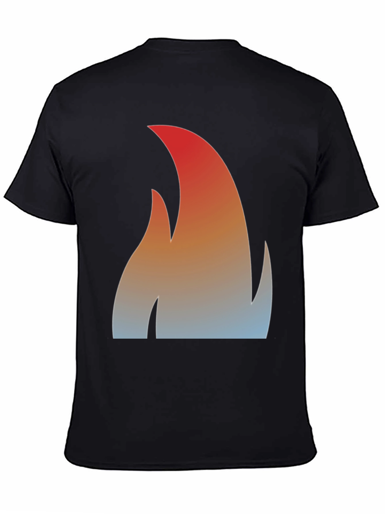 Flame Gradient Graphic Tee - Black