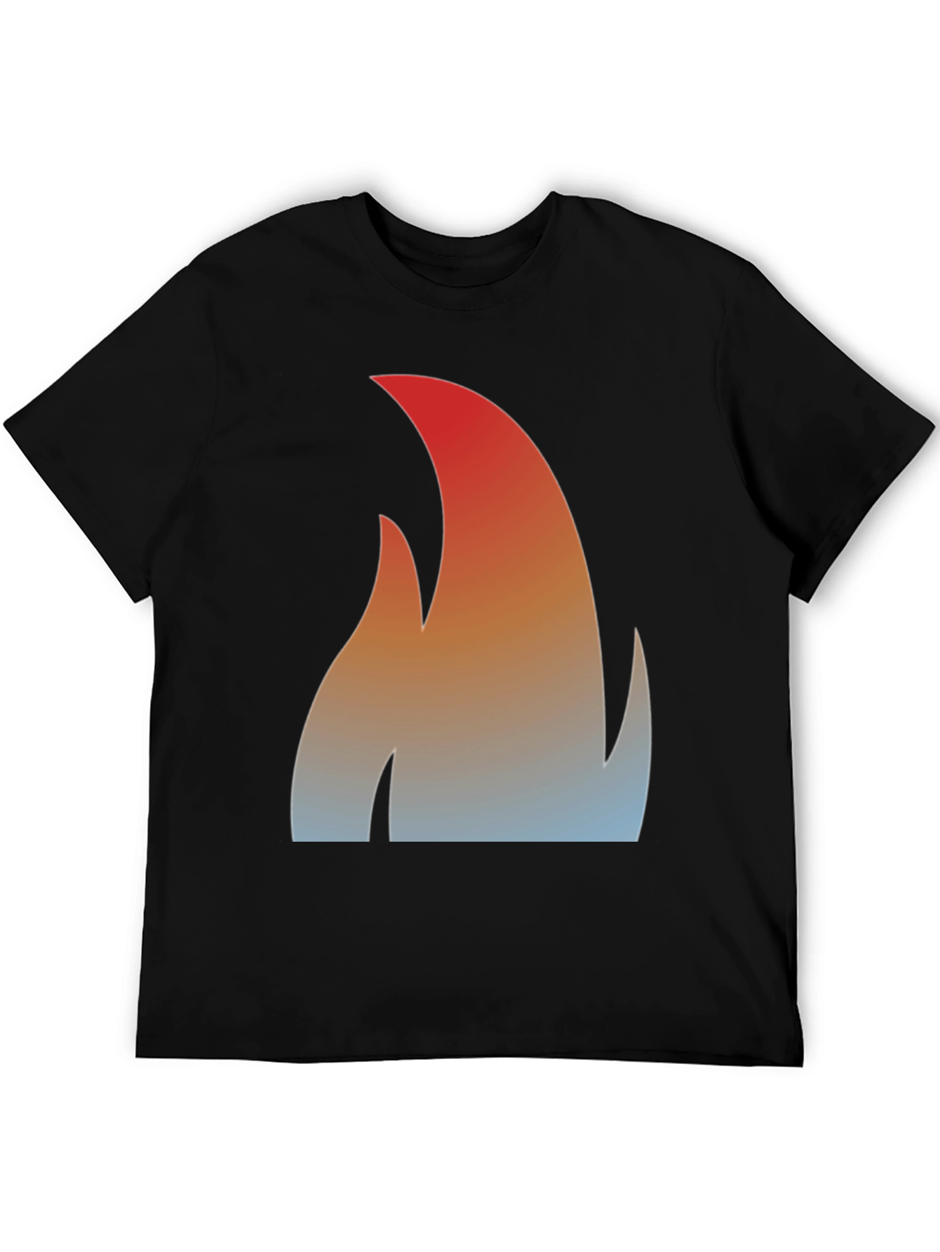 Flame Gradient Graphic Tee - Black